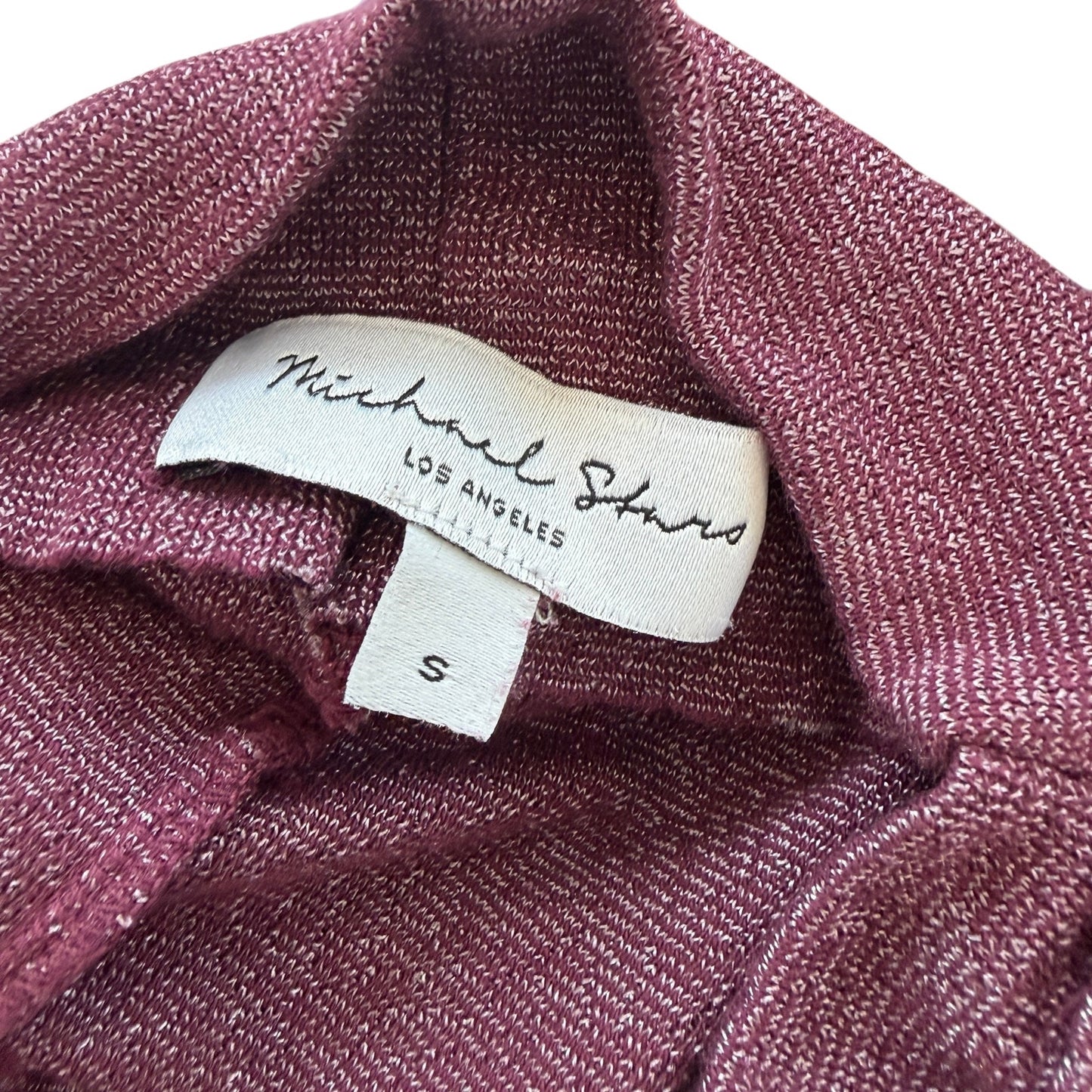 Michael Stars Burgundy Purple Sleeveless Tee Ruched Womens Size Small