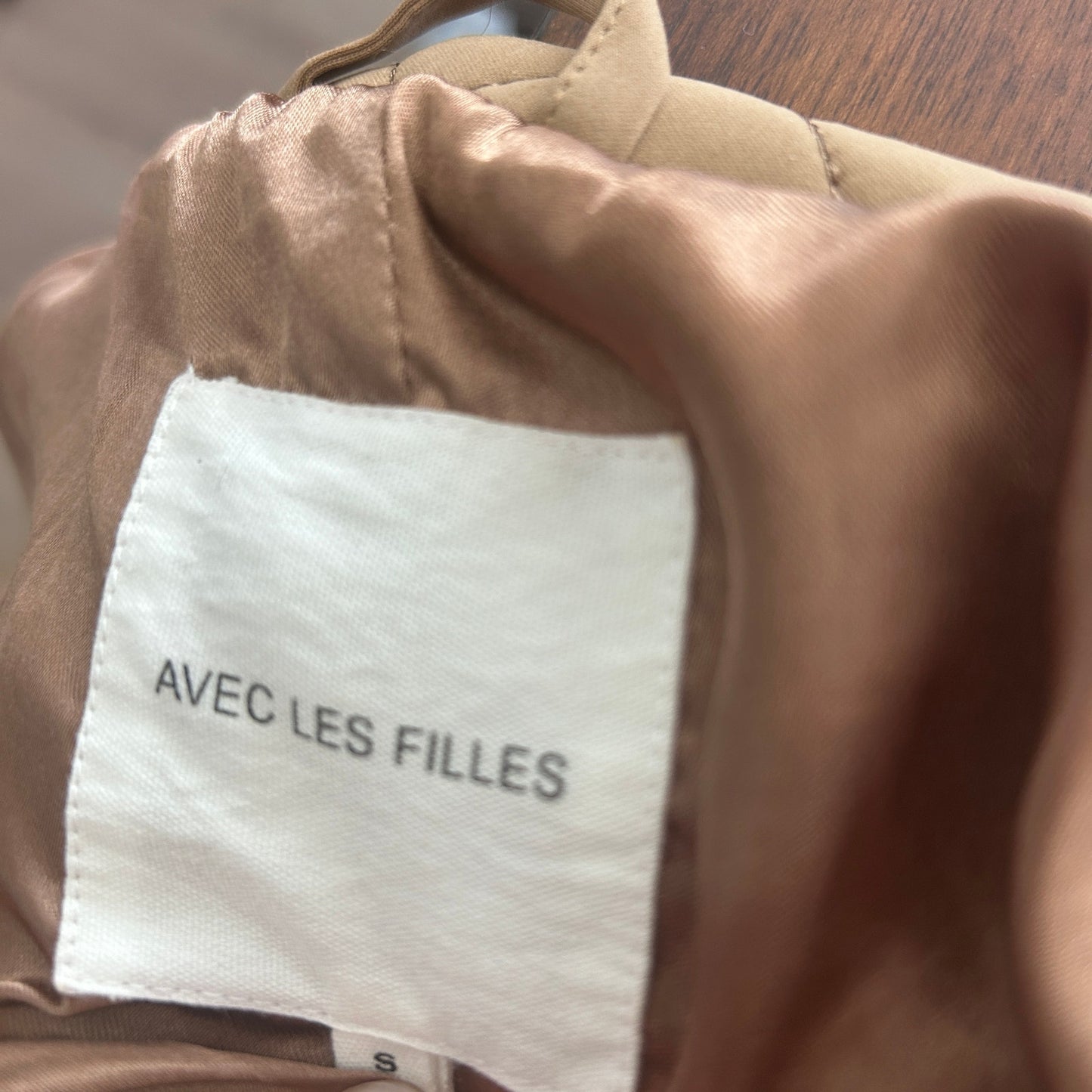 Avec Les Filles Brown Quilted Cropped Full Zip Jacket Womens Size Small