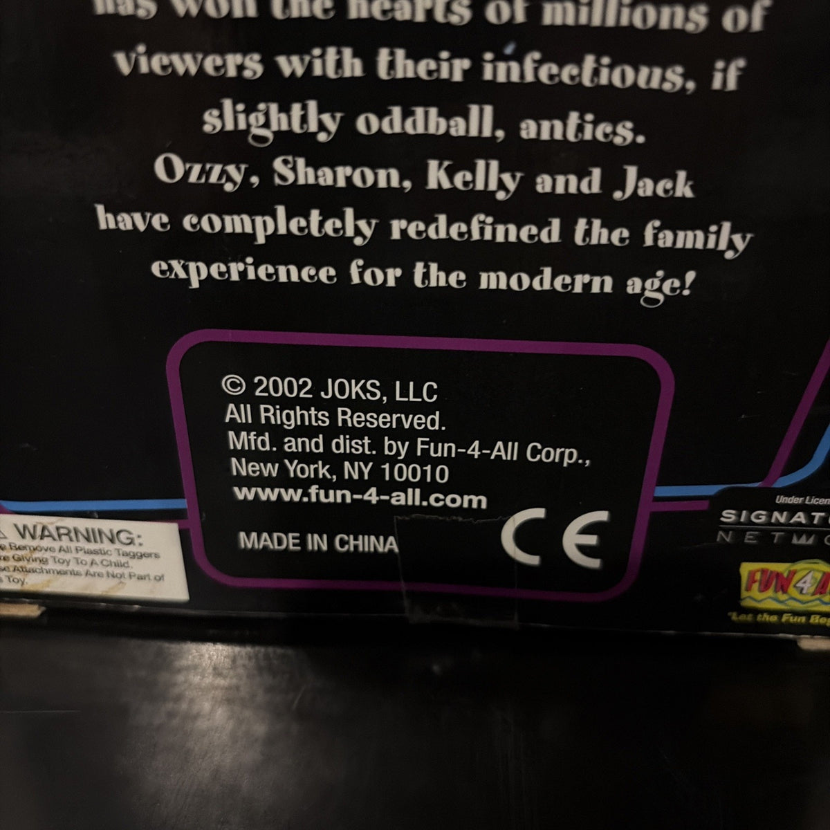 Ozzy Osbourne Talking Doll Vintage 2002 Never Opened WILL NEED BATTERY