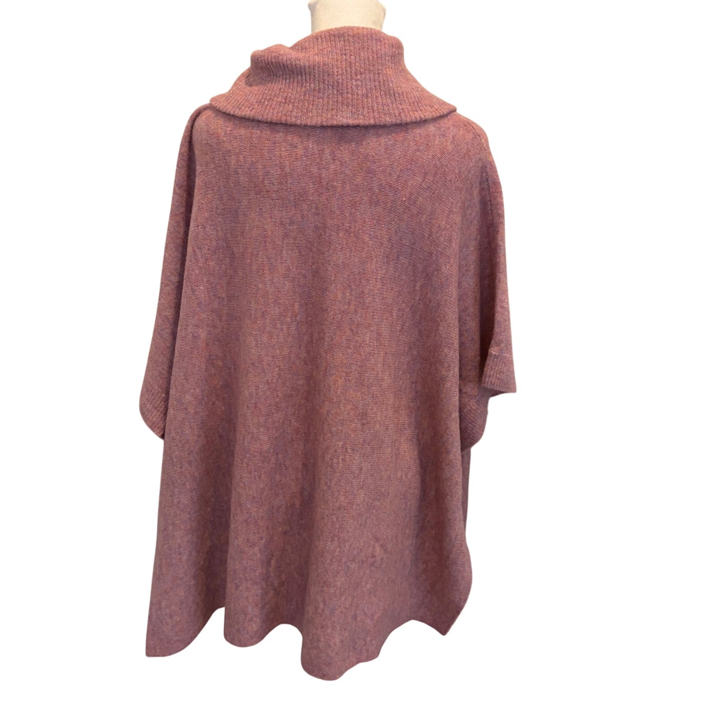 Anthropologie NWT Dusty Pink Wool Blend Boxy Sleeveless Shawl Sweater Size XS/S