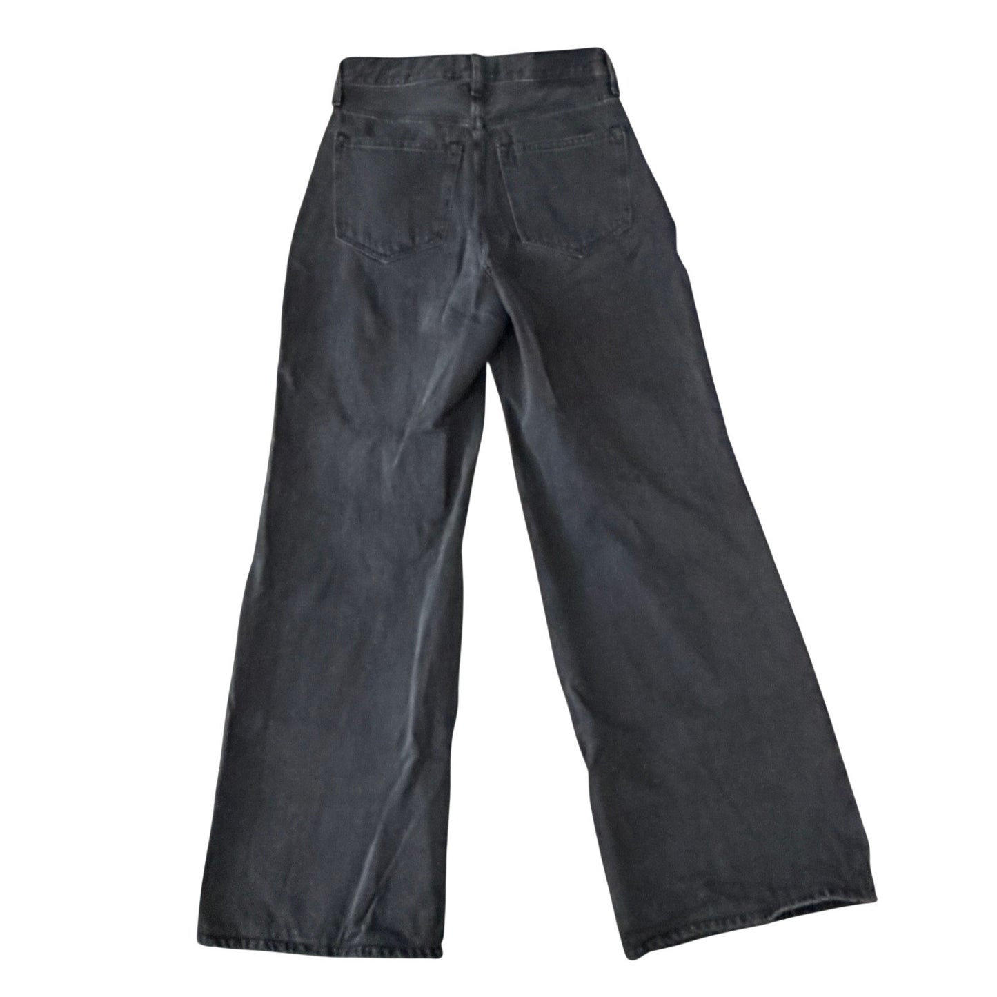 Abercrombie & Fitch The Wide Leg High Rise Jean Black Denim Women Size 24 / 00 L