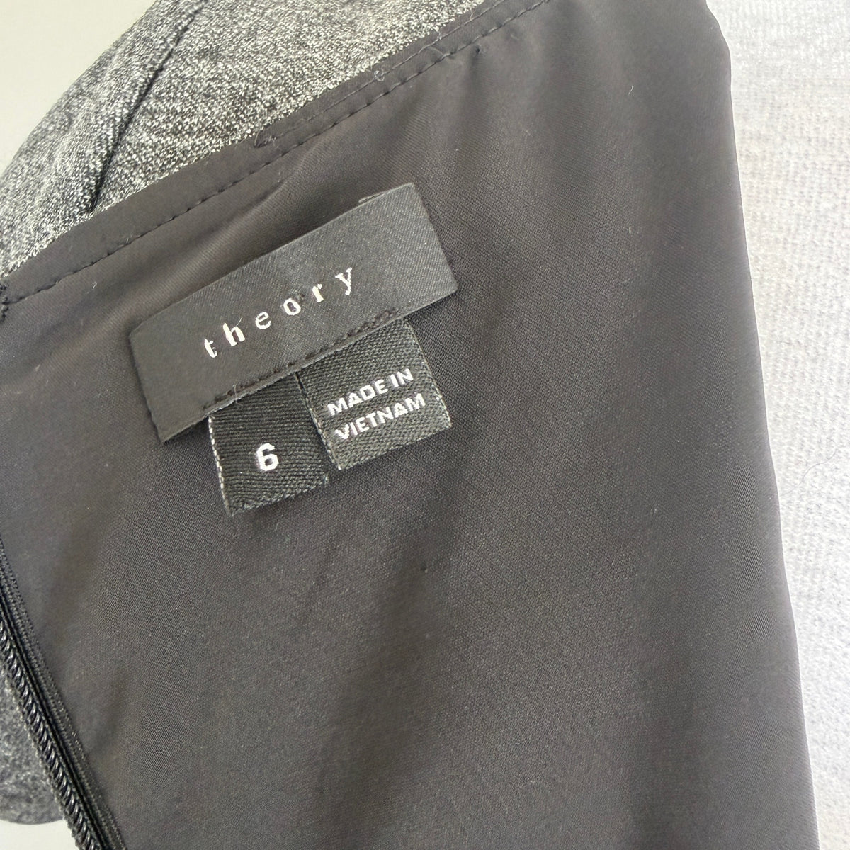Theory Nuriana Gray Classic Short Sleeve Sheath Knee Length Dress Womens Size 6