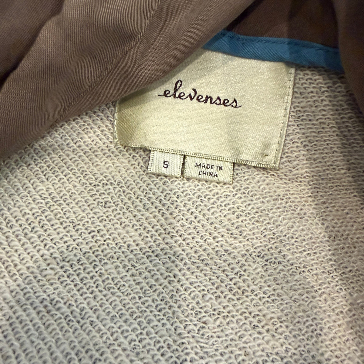 Elevenses Anthropologie Gray Hooded Dickie Blazer Jacket Womens Size Small