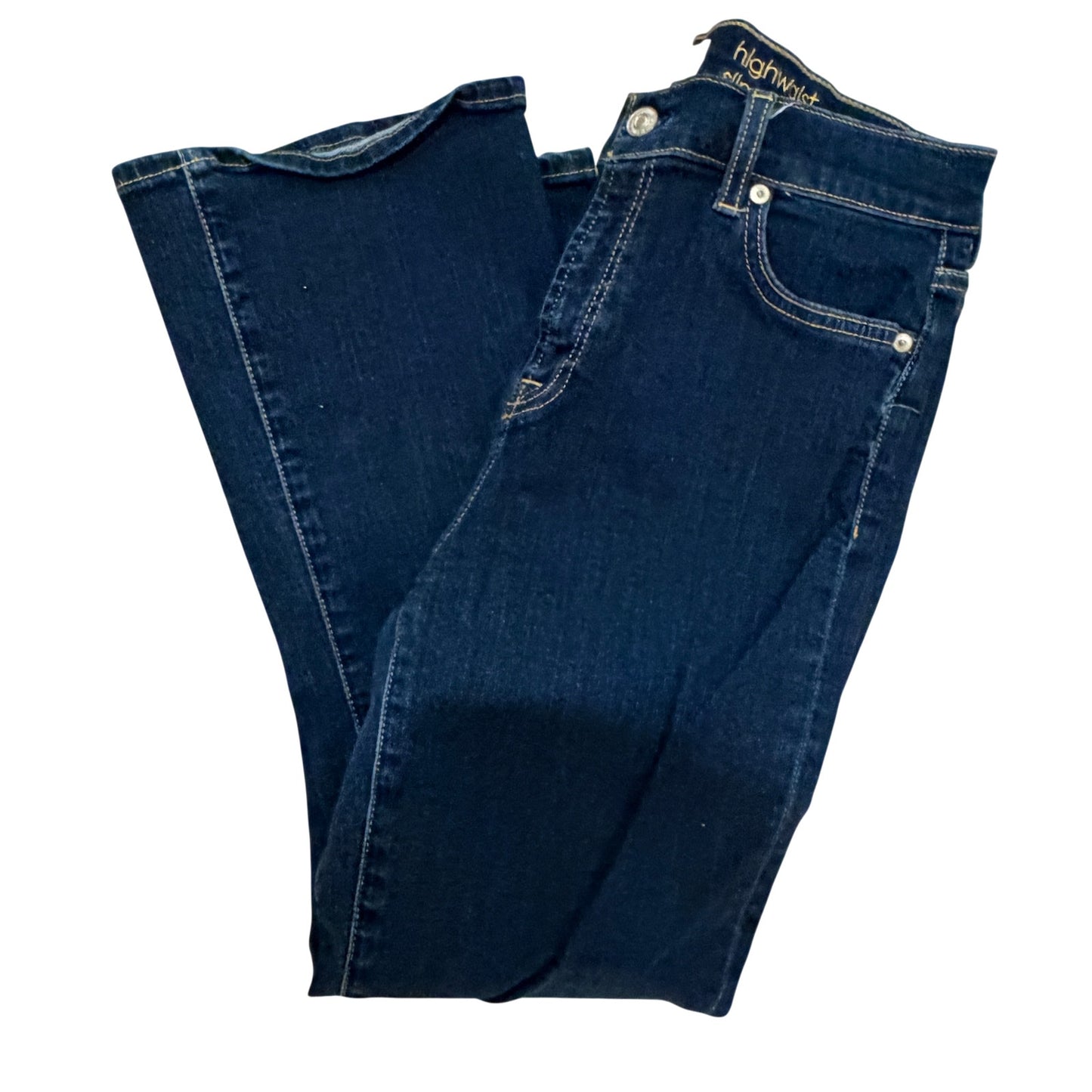 7 For All Mankind High Waist Slim Kick Jeans Dark Wash Womens Size 30 / 10