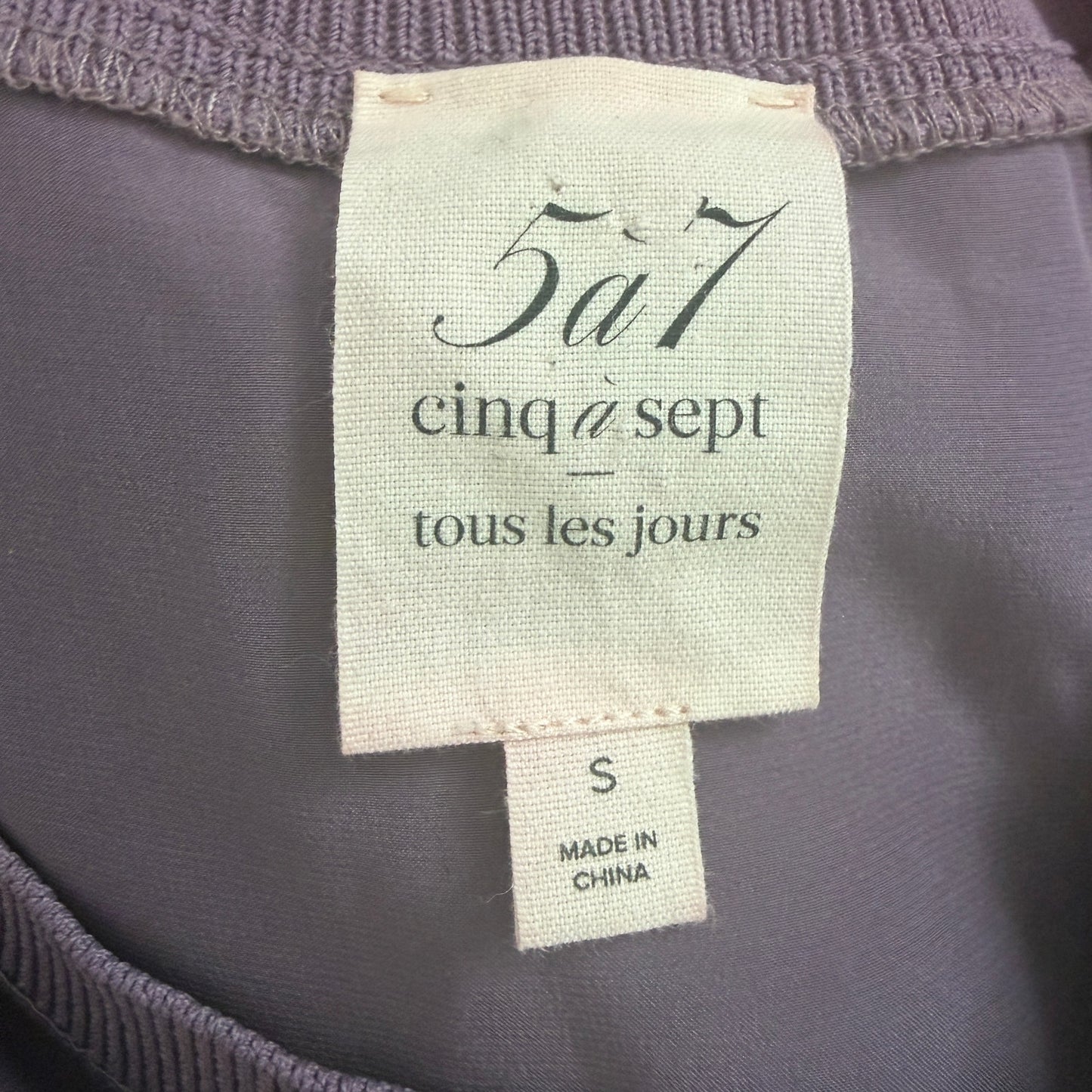 Cinq a Sept 5a7 Purple Silky Sleeveless Ruffled Top Blouse Womens Size Small