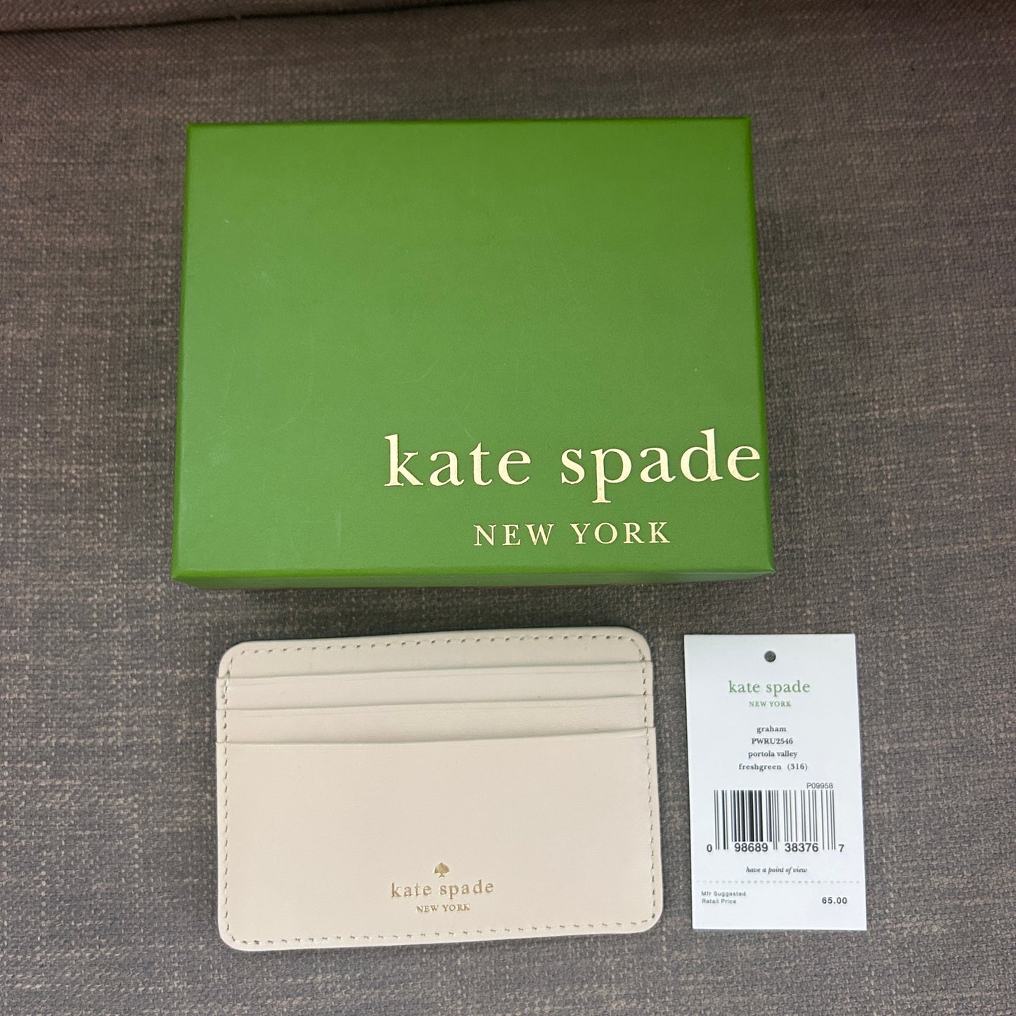 Kate Spade New York NEW IN BOX Freshgreen Graham Leather Credit Card Holder