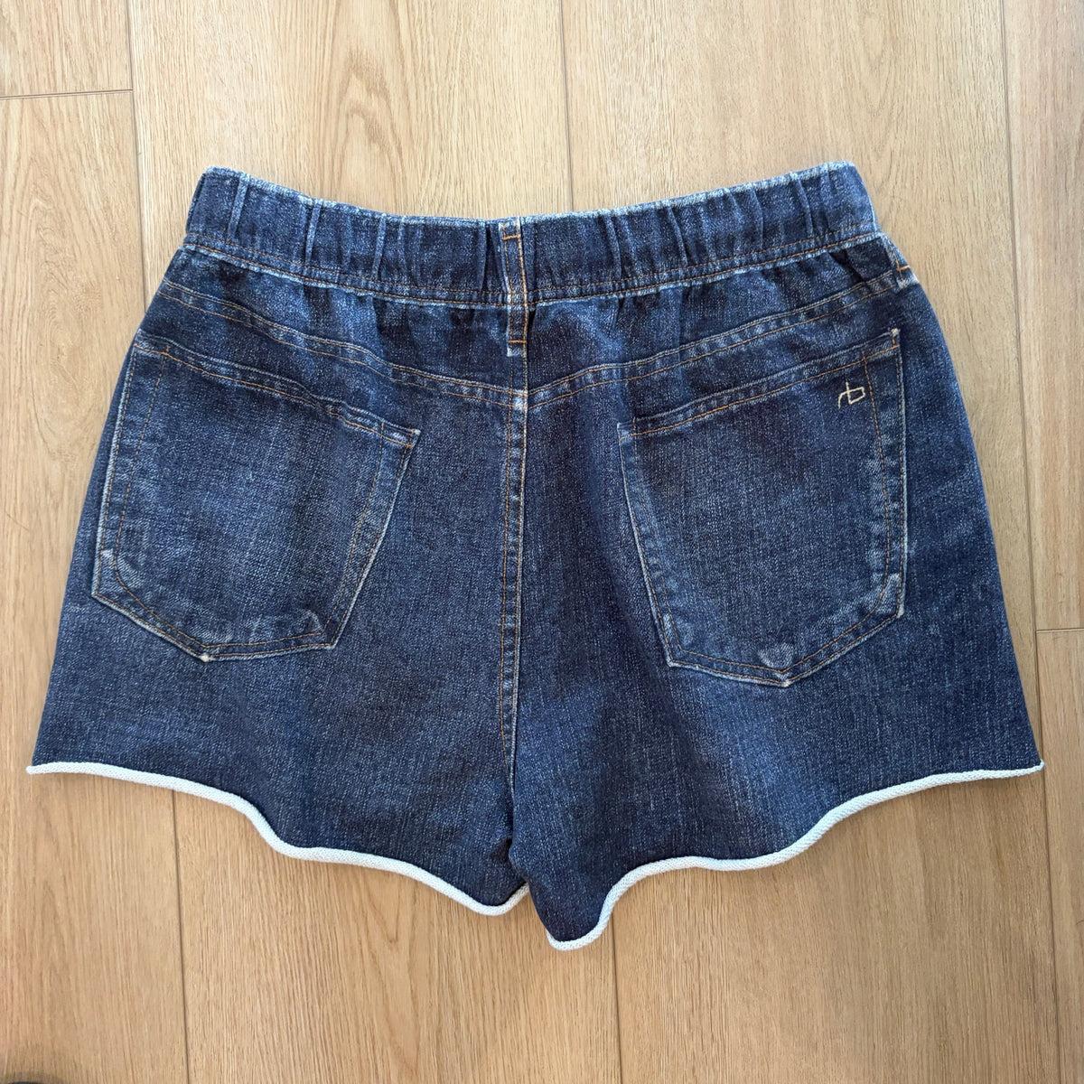Rag & Bone Faux Denim Shorts Raw Hem Knit Shorts Womens Size Medium