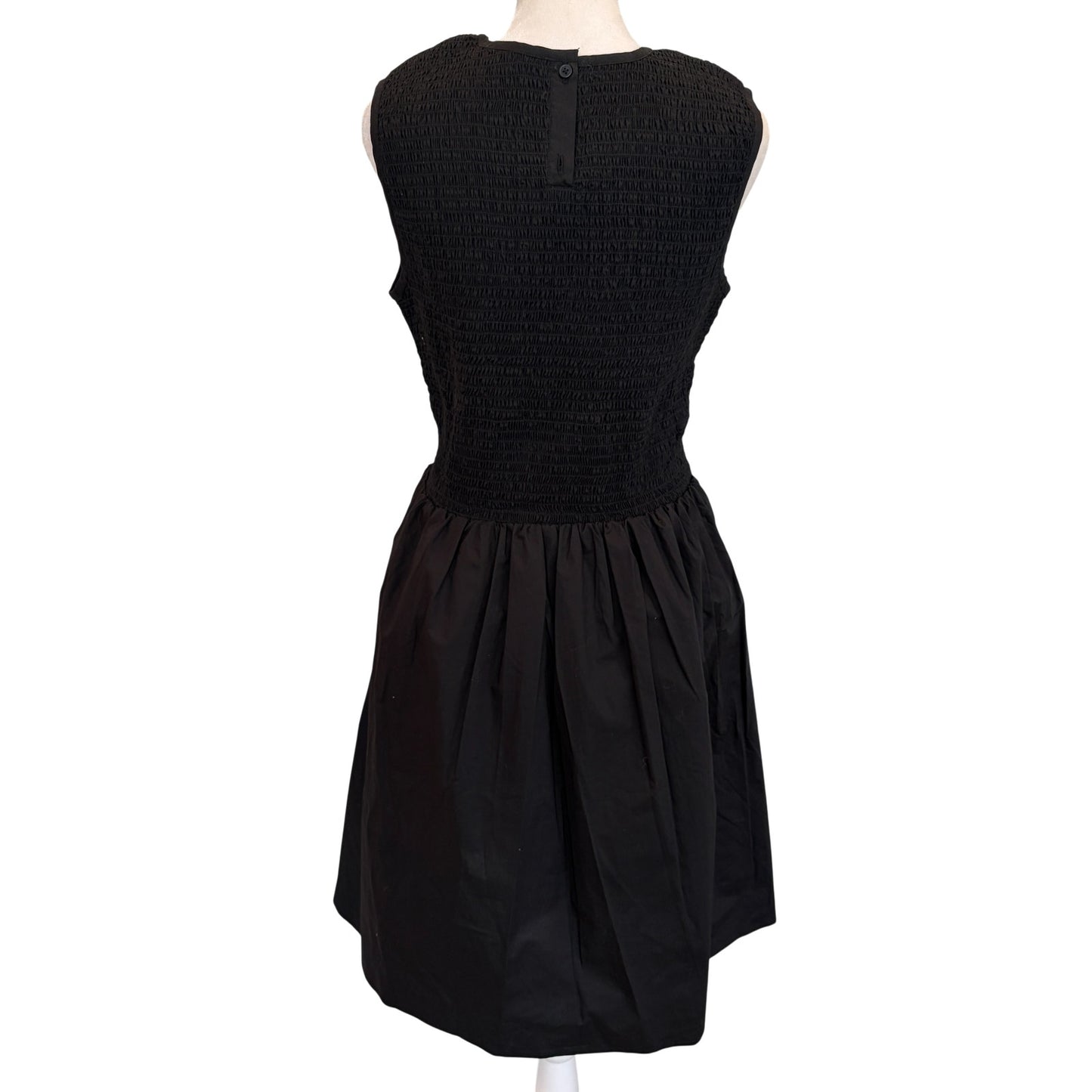 French Connection Black Ruched Sleeveless Fit Flare Mini Dress Womens Size 12