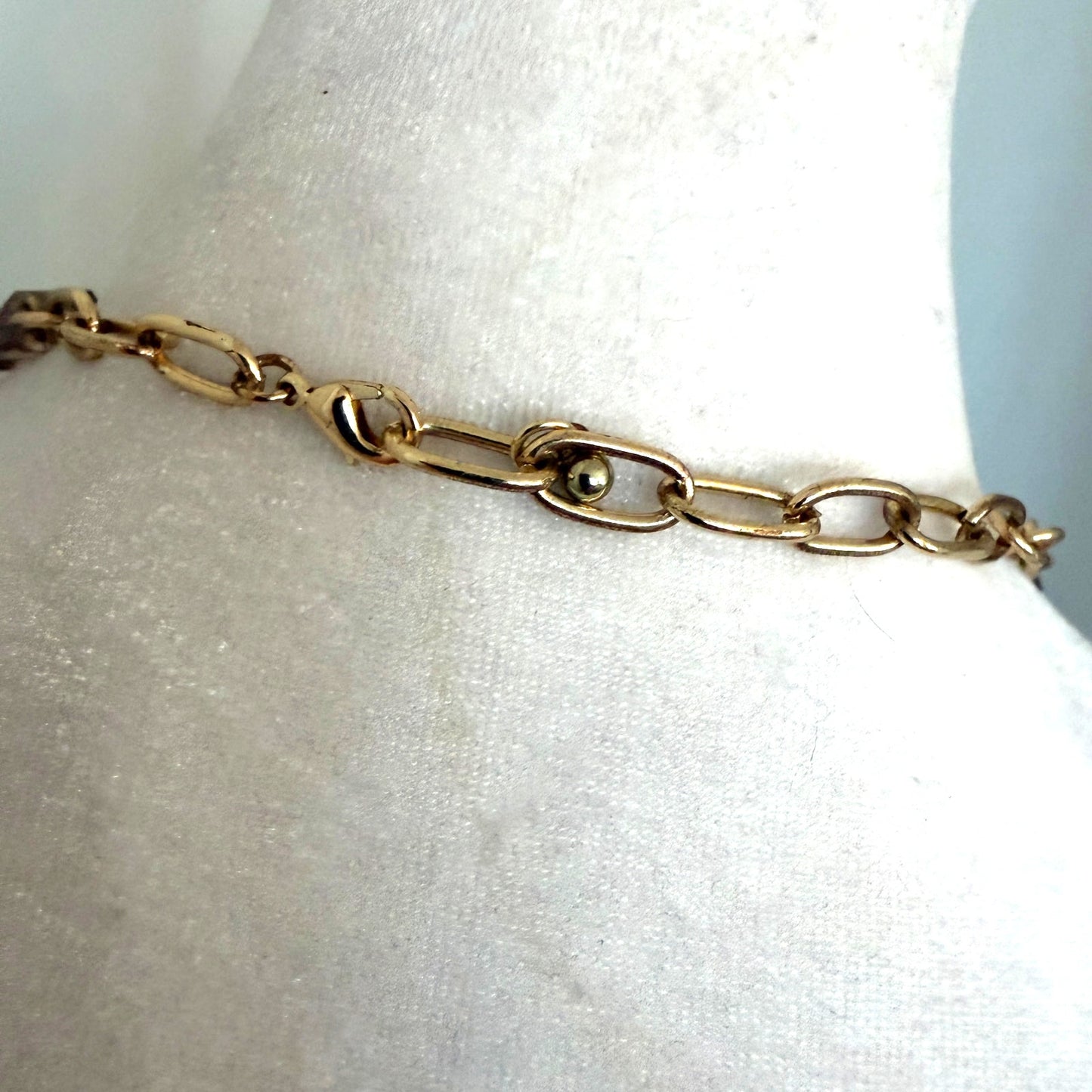 Anthropologie Quartz Gold Link Statement Necklace