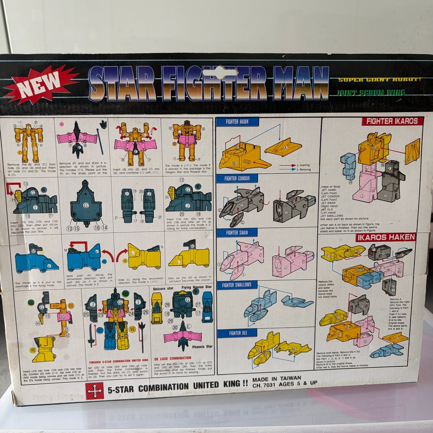 Ikaros Haken Super Giant Robot Star Fighter Man Robot Set New In Box Vintage