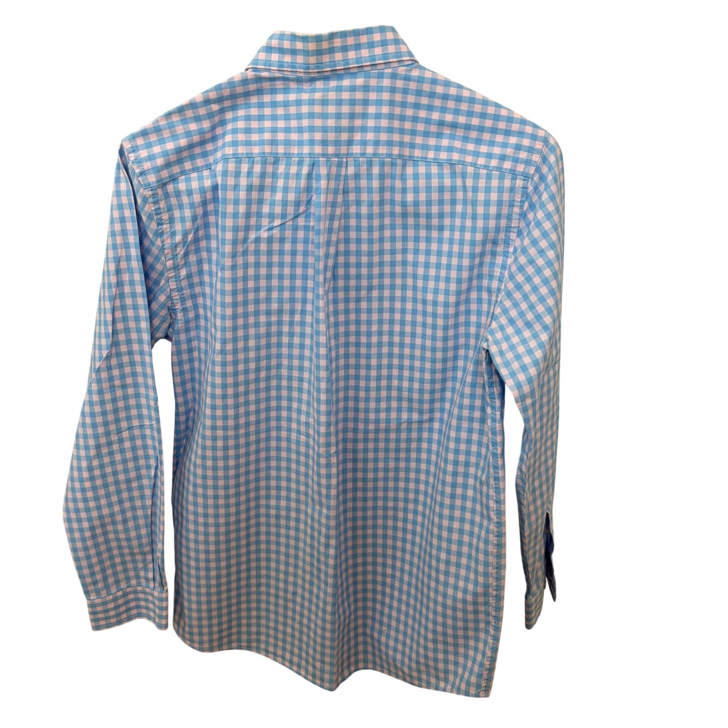 Vineyard Vines Boys Blue & Pink Gingham Button-Down Whale Shirt Boys Size Large
