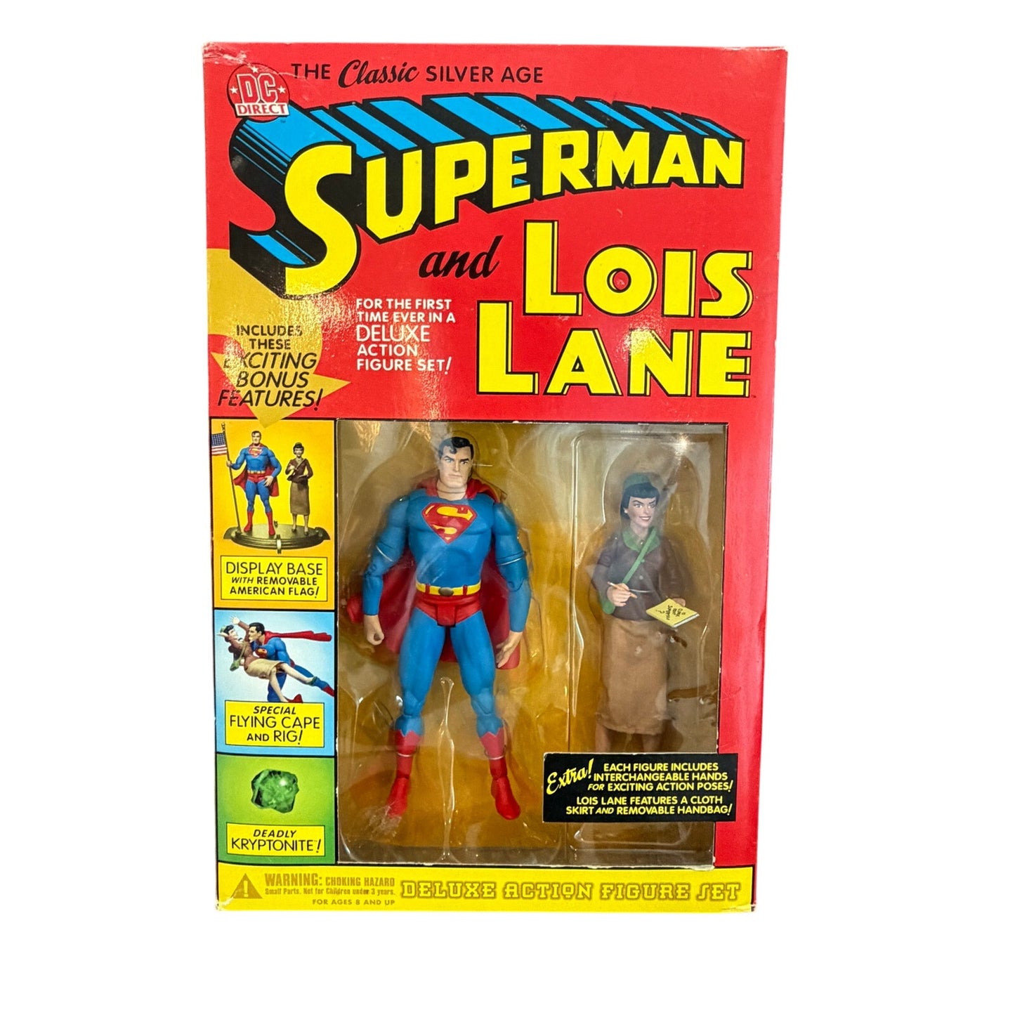 Classic Silver Age Superman and Lois Lane Deluxe Atcion Figure Set DC Comics NEW