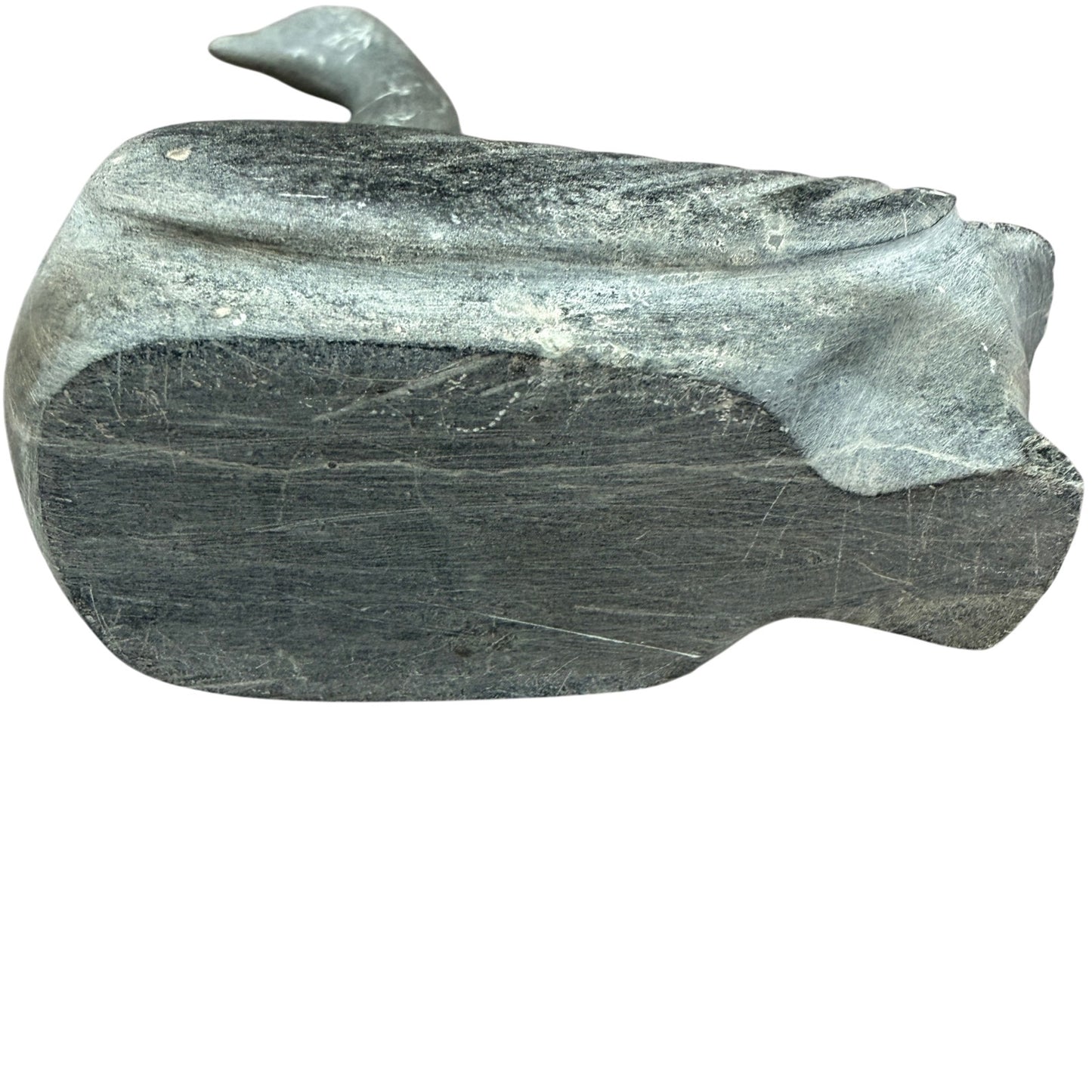 Vintage Inuit Carved Gray Soapstone Swan Figure Sculpture Eskimo Art