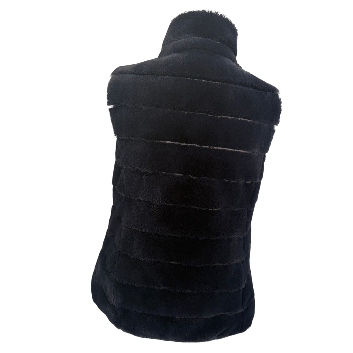 Navy Blue Faux Fur Vest Womens Size Small
