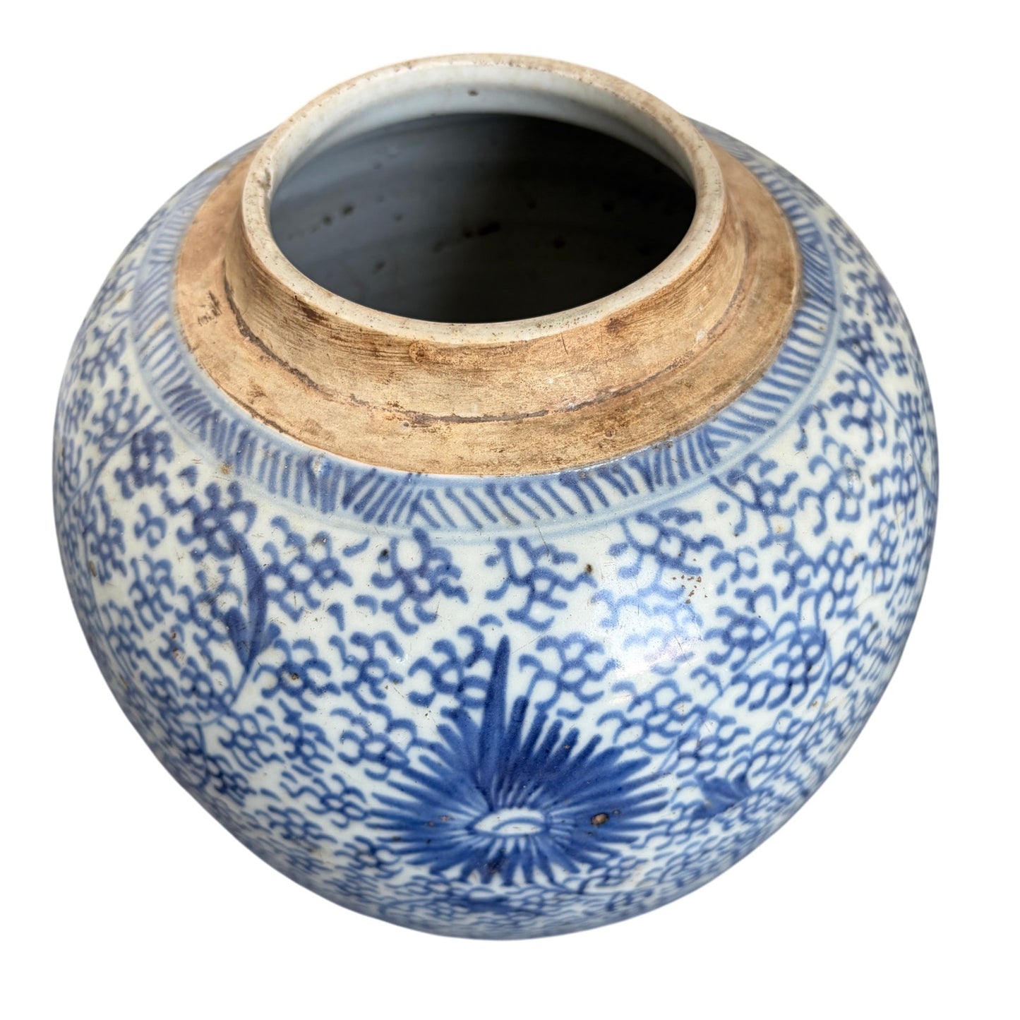 Antique 19th Century Chinese Art Porcelain Large Blue and White Ginger Jar