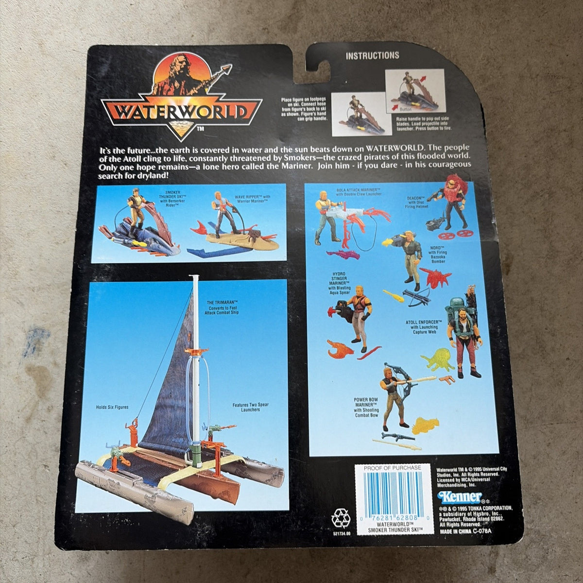 Kenner 1995 Waterworld Action Figure Smoker Thunder Ski NEW
