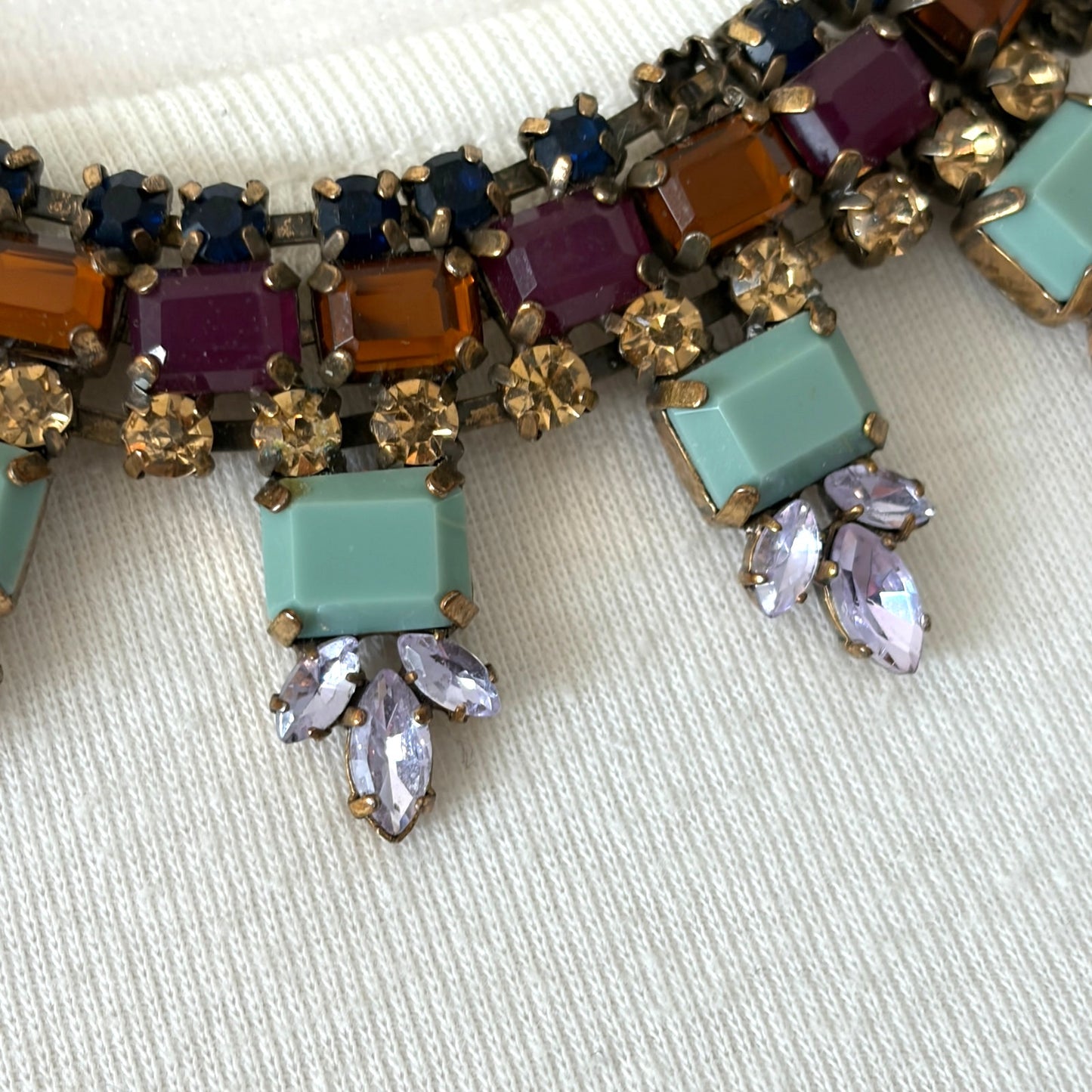 J. Crew Multi-Color Gold Tone Crystal Statement Necklace