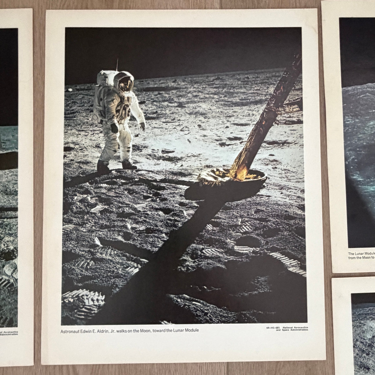 1969 Apollo 11 Buzz Aldridge 11" x 14" Prints LOT of 9 NASA