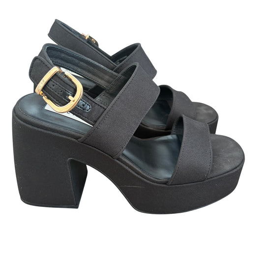 Steve Madden Valory Black Platform Strappy Sandal Heels Womens Size 8.5