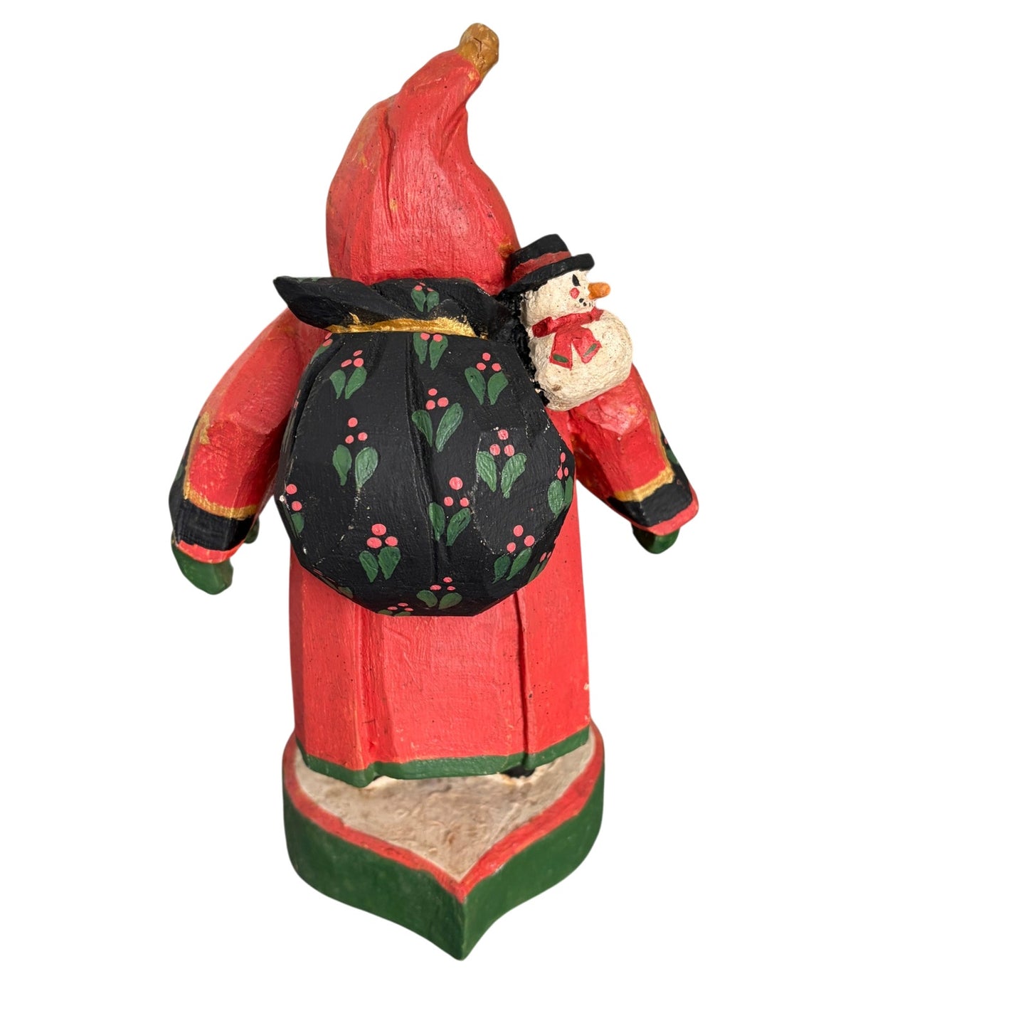 House of Hatten Vintage Hand Carved, Hand Painted Wooden Santa Figure 11" Tall