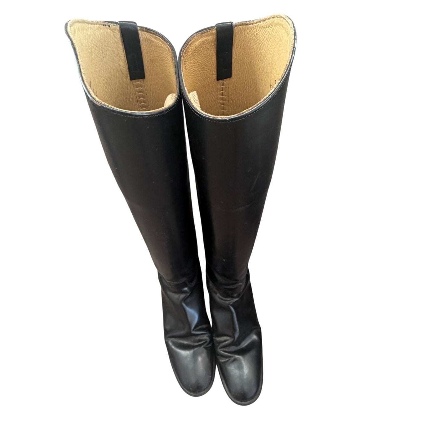 Marlborough Black Equestrian Tall Riding Boots Made in England Women US Size 5.5