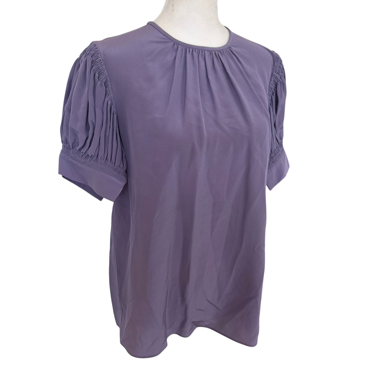 Rebecca Taylor Purple 100% Silk Short Sleeve Top Blouse Womens Size Small