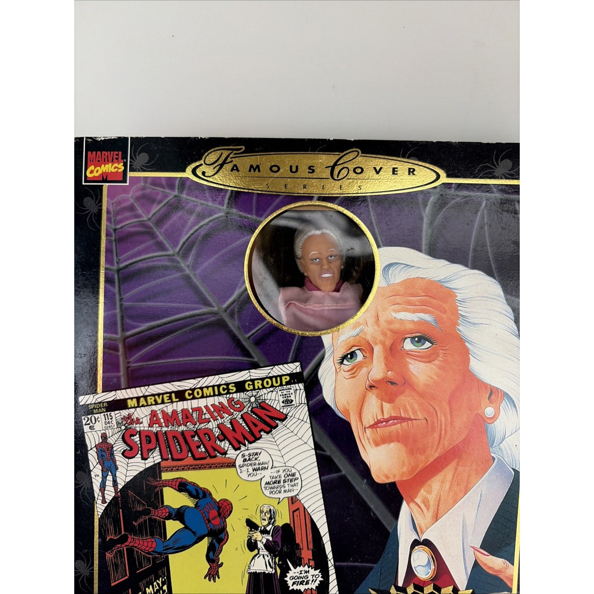 Toy Biz Famous Cover Series Marvel Comics Spider-Man Aunt May Action Figure