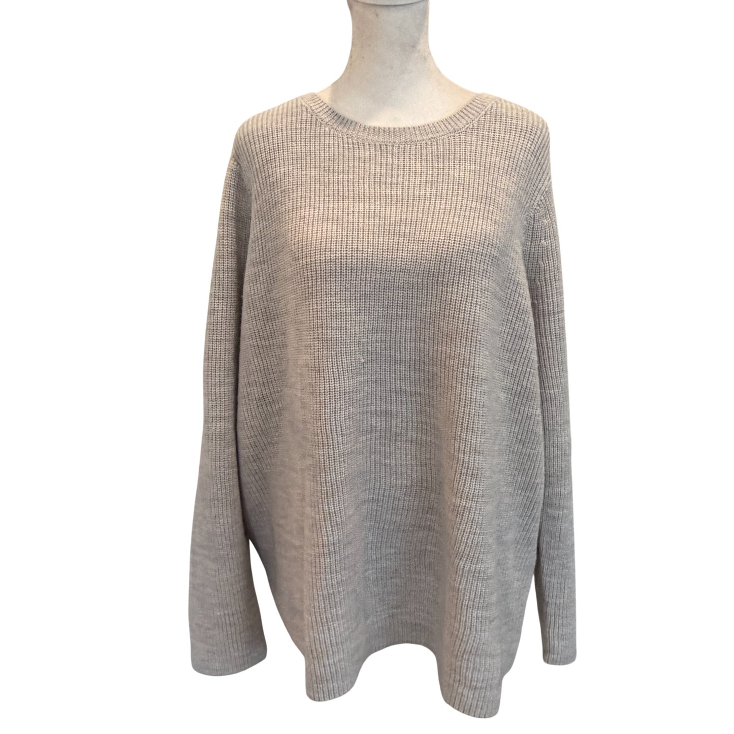 Eileen Fisher Gray 100% Merino Italian Wool Sweater Womens Size Large