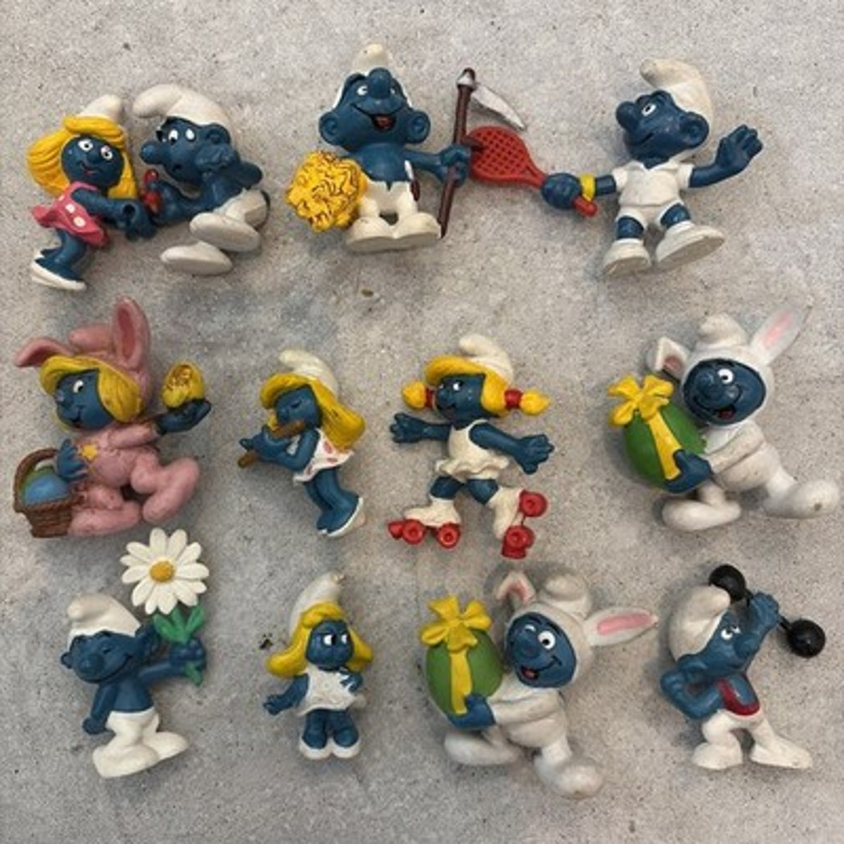 Vintage 70’s/80’s Lot Of 144 Schleich Peyo Various Smurfs Figures