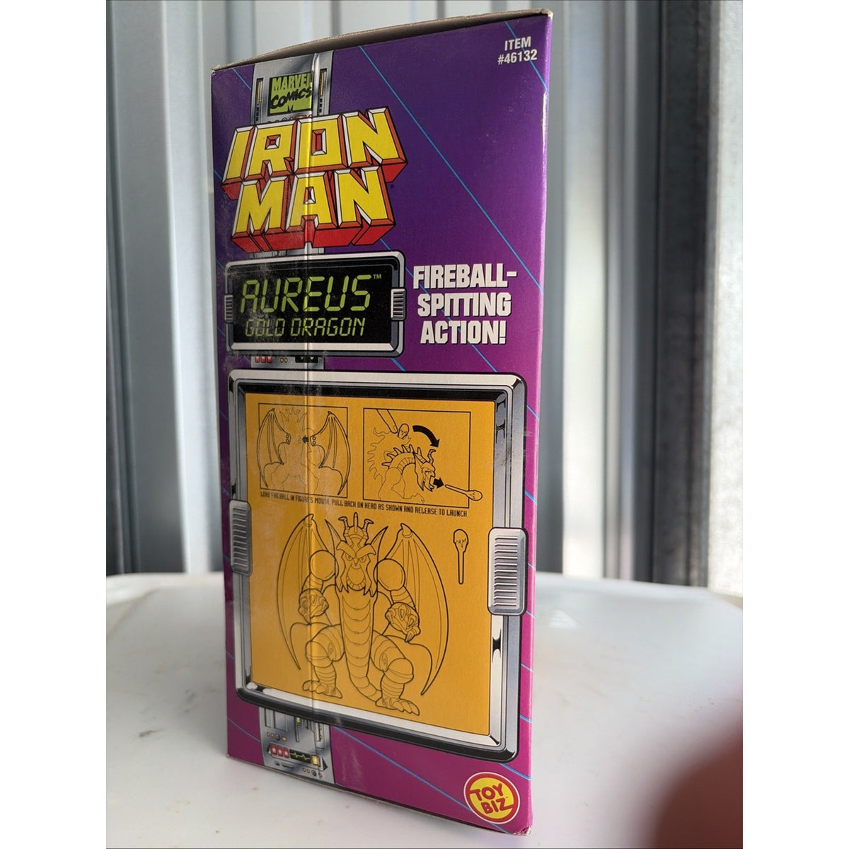 1995 ToyBiz Marvel Iron Man AUREUS Fireball-Spitting Gold Dragon Figure NEW