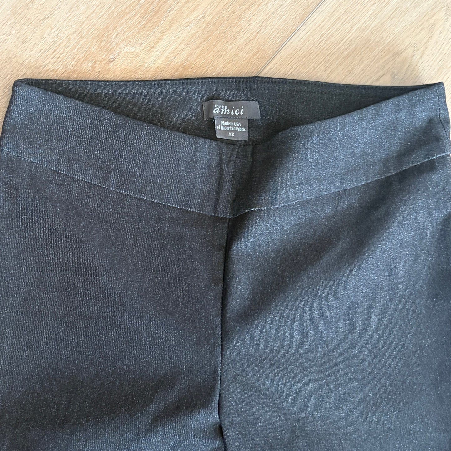 Pure Amici Back Dark Gray Boot Leg Pull On Pant Womens Size XS