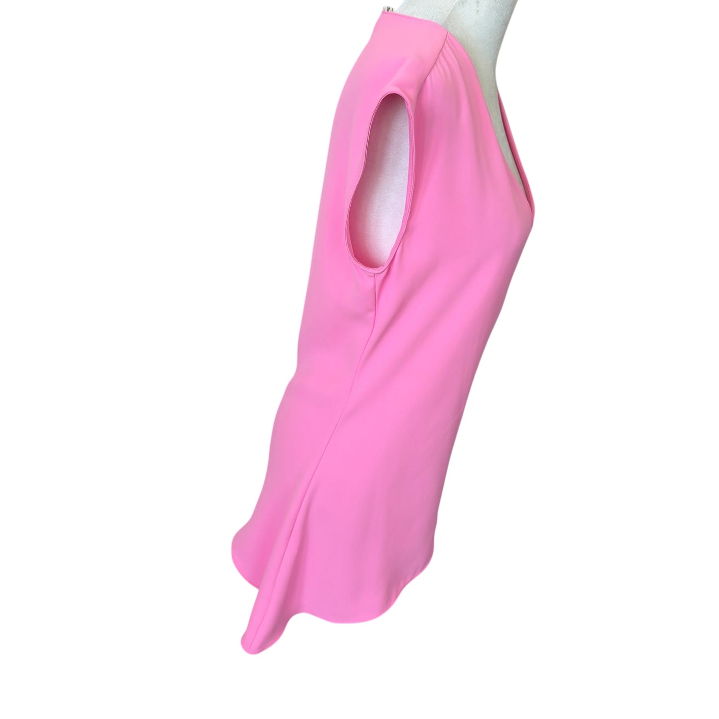 Amanda Uprichard Pink V-Neck Sleeveless Asymmetrical Top Womens Size Small