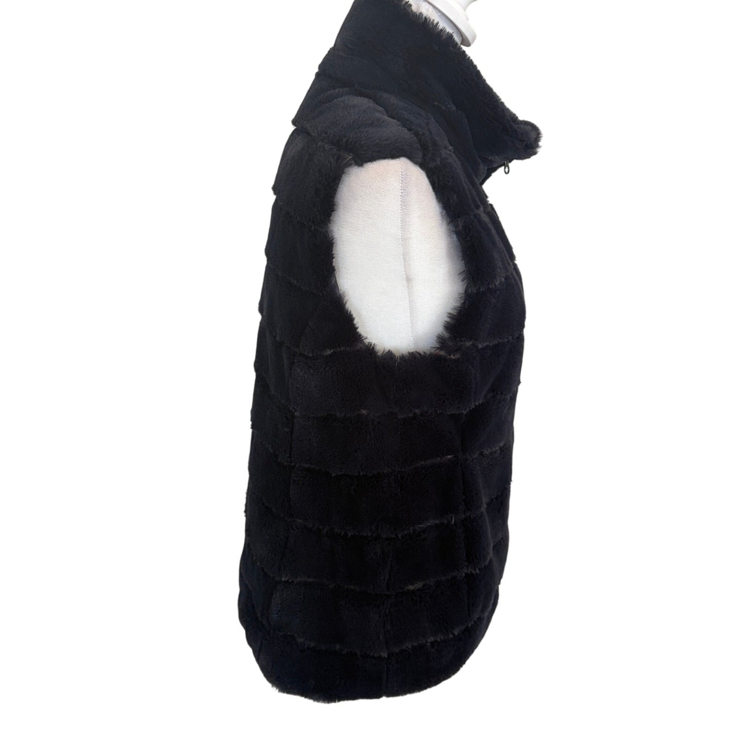 Navy Blue Faux Fur Vest Womens Size Small