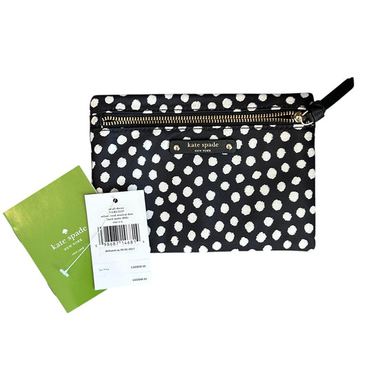 Kate Spade Small Drewe Wilson Road Musical Dots Black Multi Zip Pouch NEW