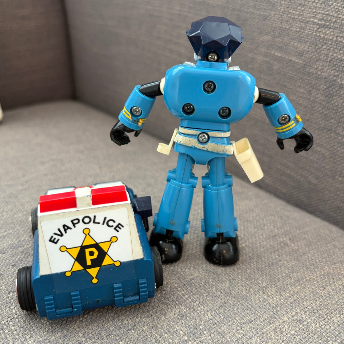 Vintage Popy Chogokin GB-63 Evapolice Robot Figure and Car With Box