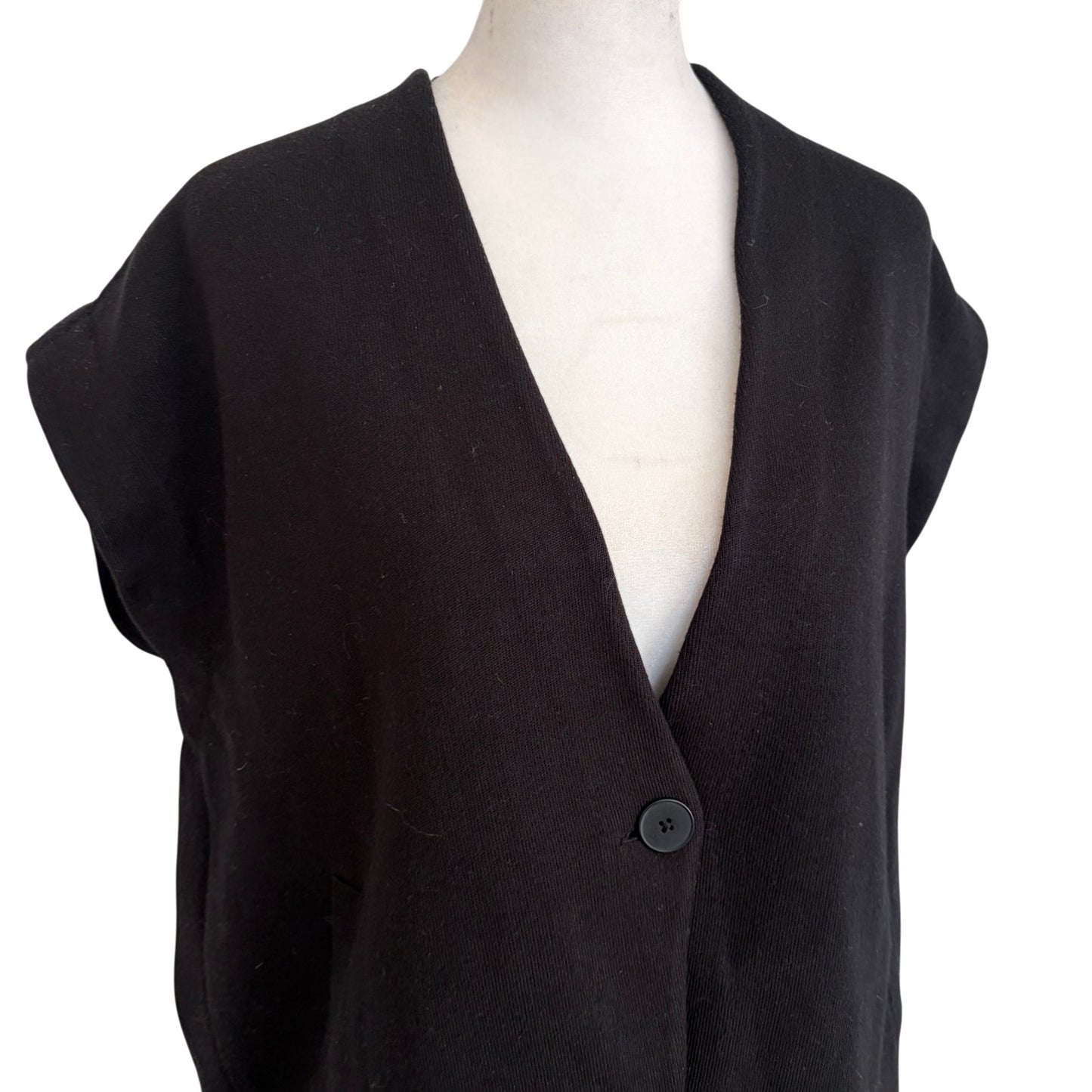 Maeve Anthropologie Black Cardigan Sweater Vest Womens Size XS