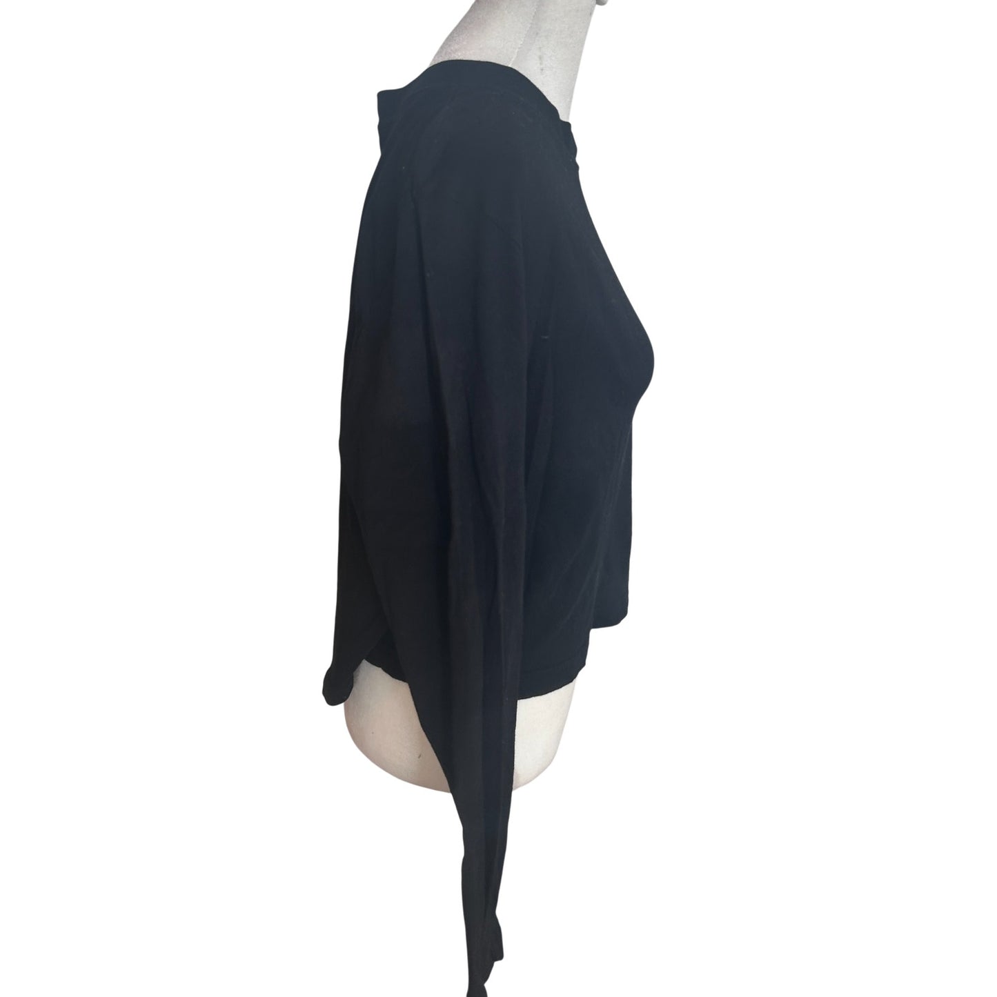 Michael Stars Black Mac High Crew Boxy Tee Long Sleeve Womens Size Medium