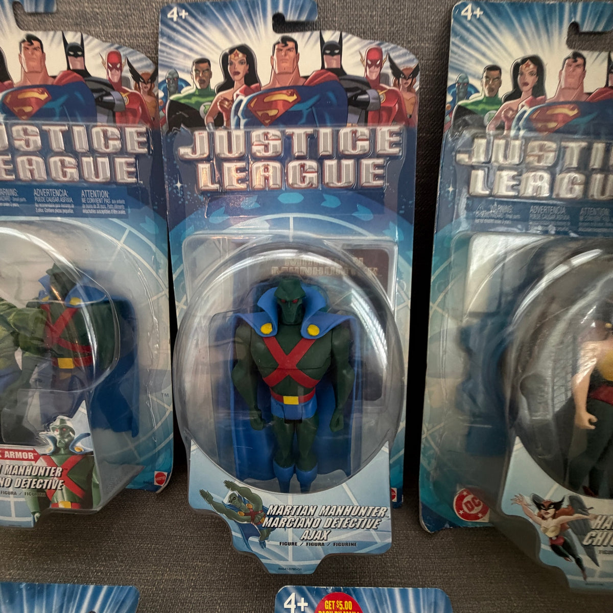 Justice League 2003 Green Lantern Martian Manhunter Hawkgirl Action Figure LOT 5