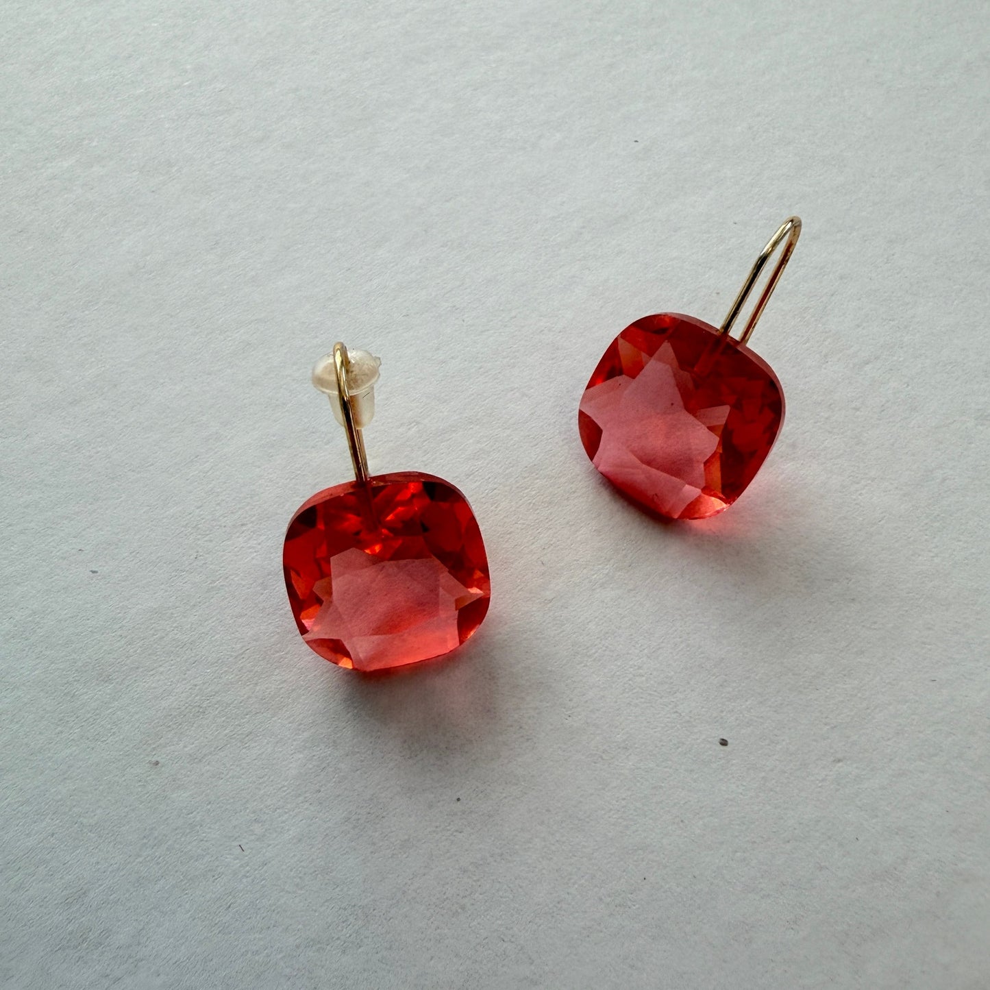 Anthropologie Pink Floating Crystal Earrings