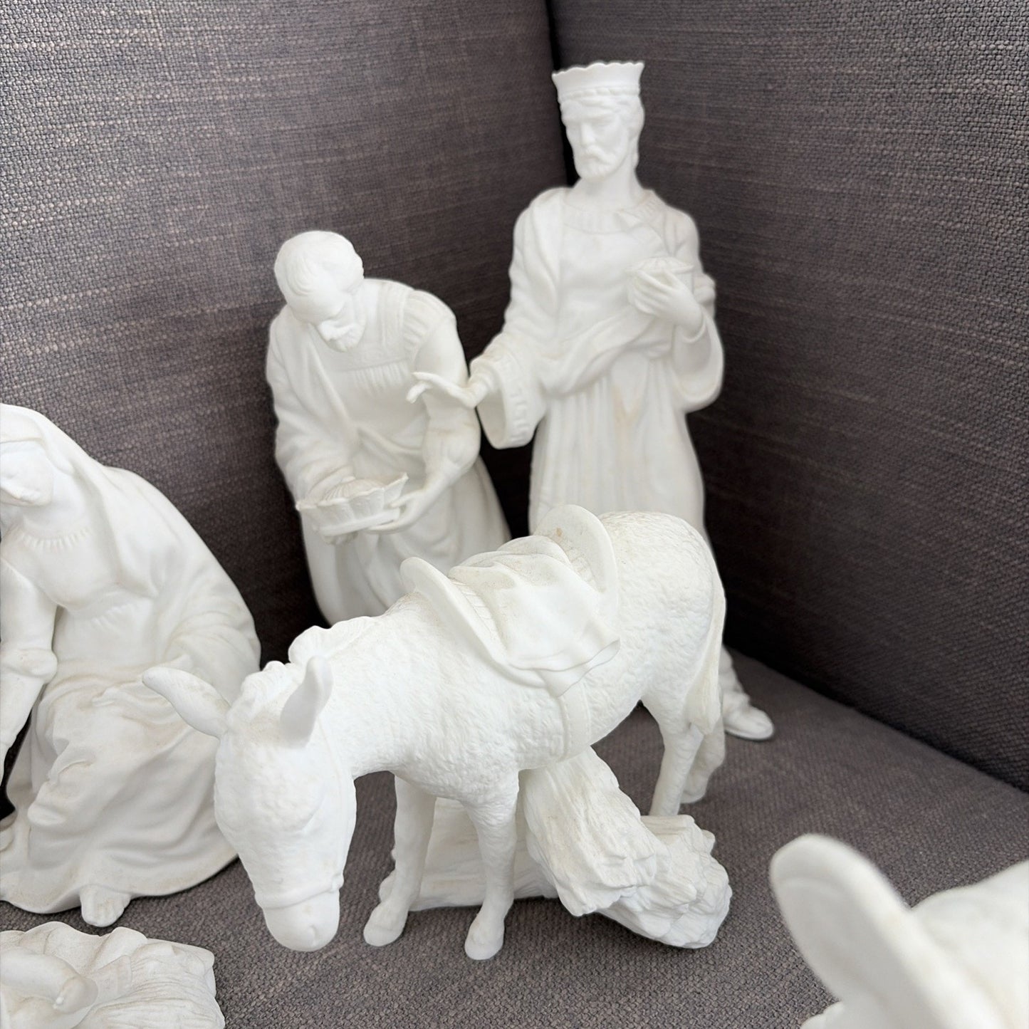 Vintage 1980s LENOX White Bisque The Nativity 14 Pieces Retired