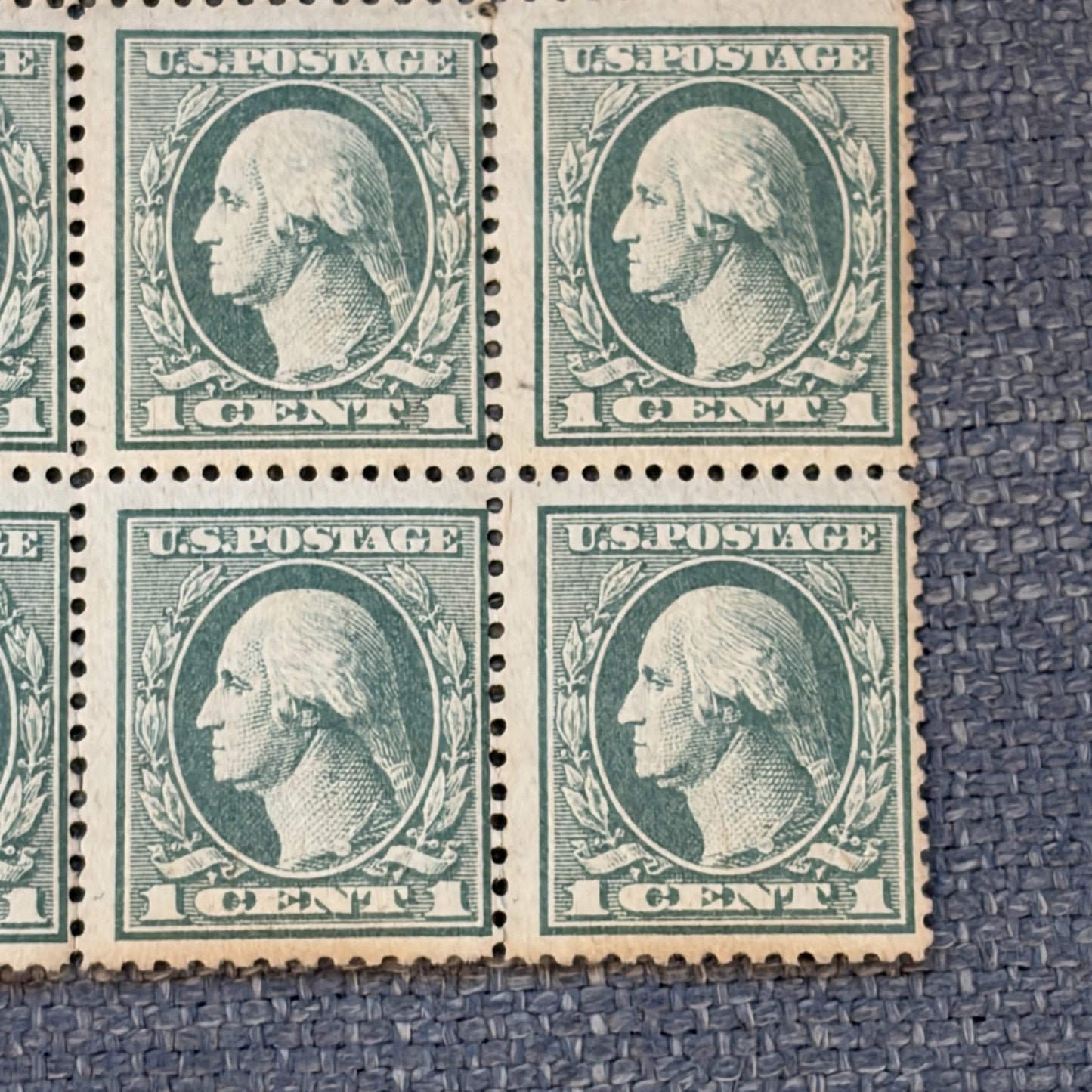 US Scott #536 1 Cent Top Plate Block of Six Stamps MNH