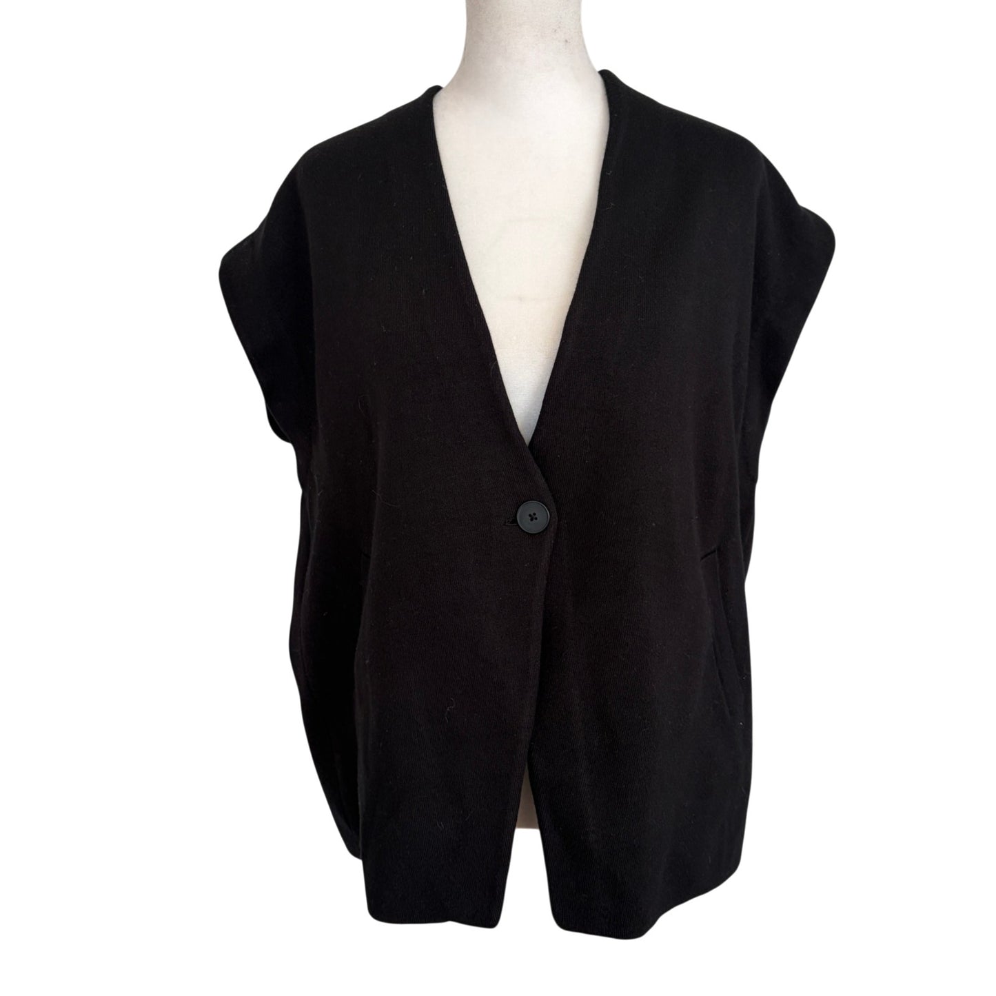 Maeve Anthropologie Black Cardigan Sweater Vest Womens Size XS