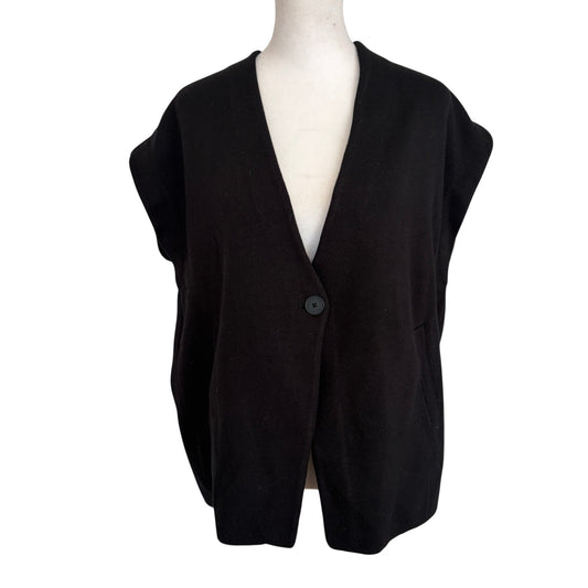 Maeve Anthropologie Black Cardigan Sweater Vest Womens Size XS