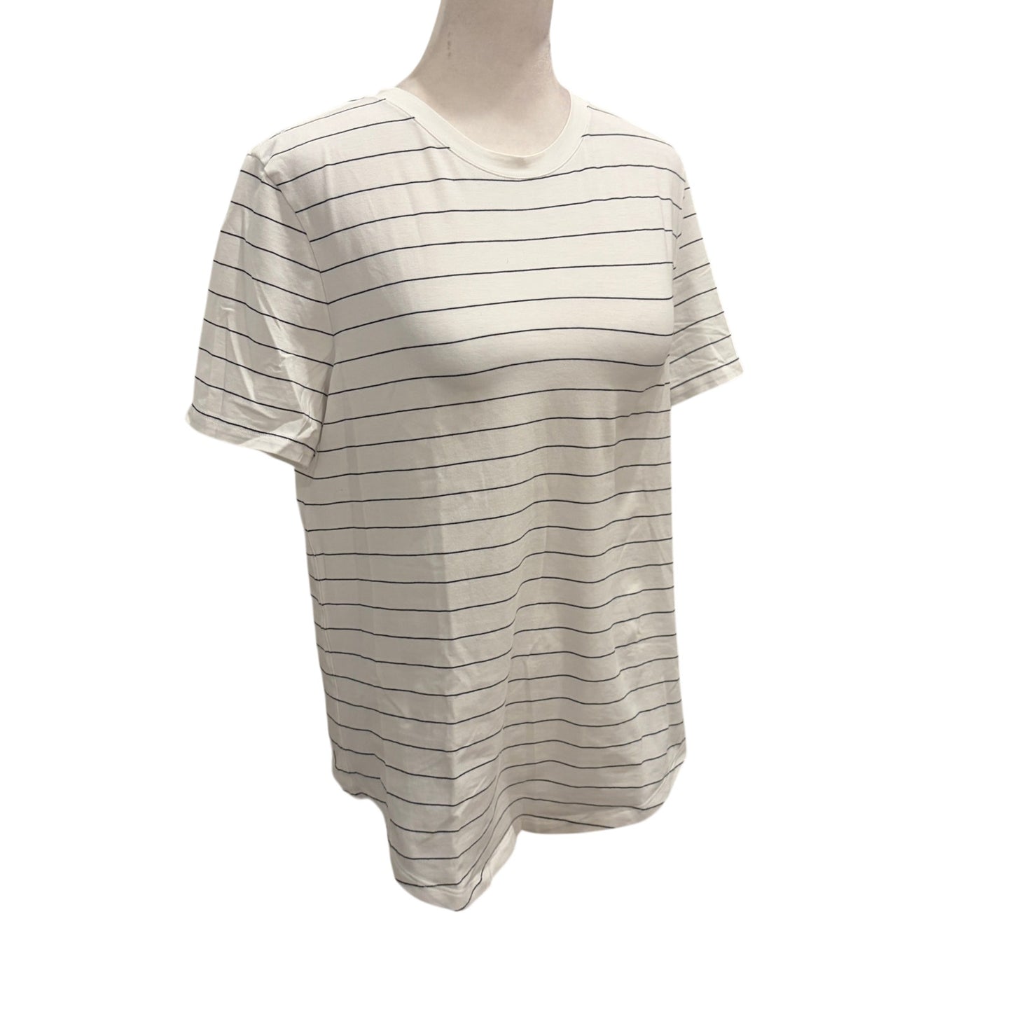 Lululemon White with Black Stripes Short Sleeve Top Women's Size 6