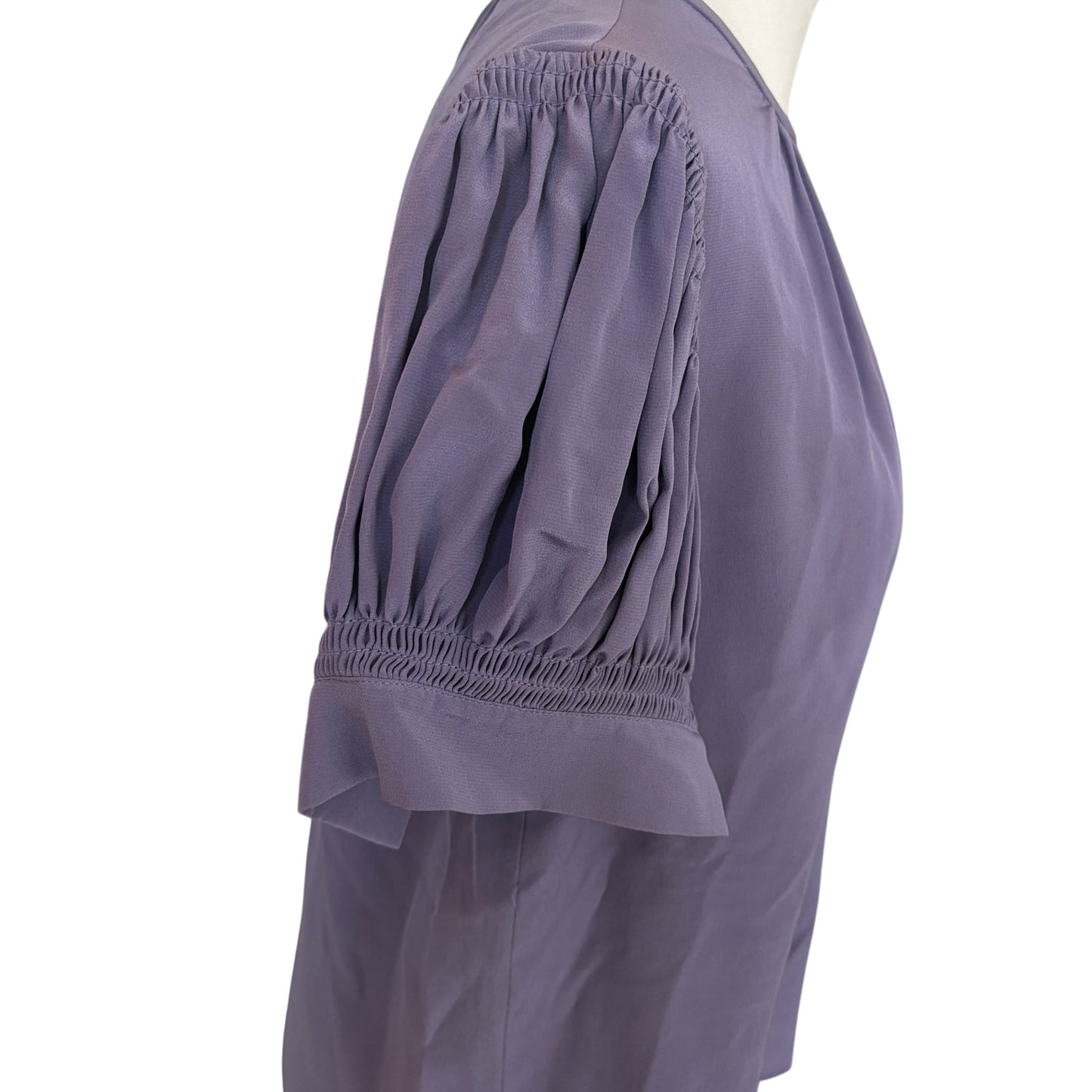 Rebecca Taylor Purple 100% Silk Short Sleeve Top Blouse Womens Size Small