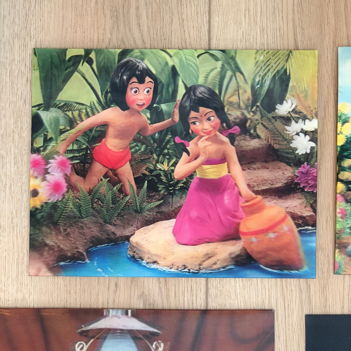 LOT 4 Vintage Walt Disney The Jungle Book, Pinocchio, Cinderella Lenticular Art