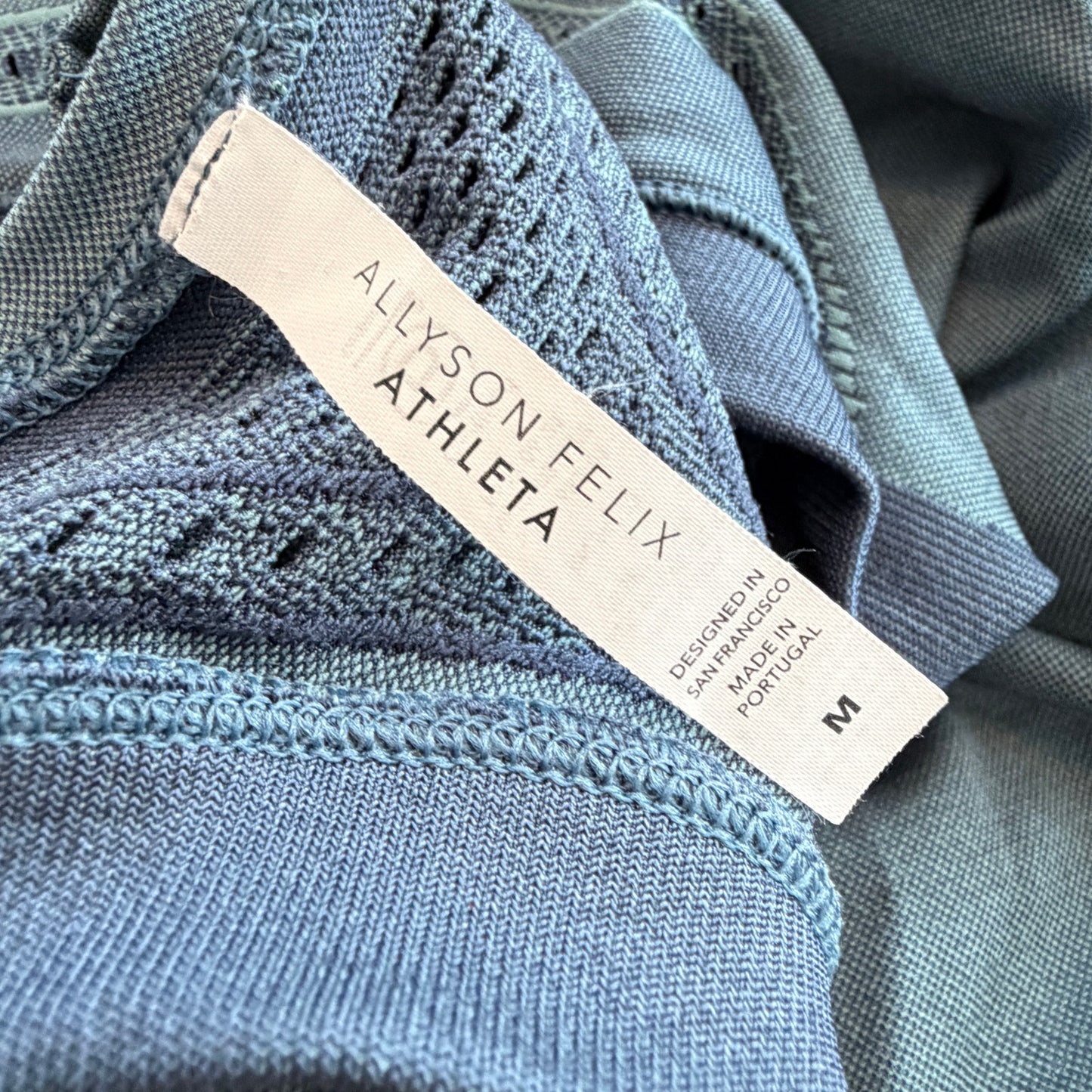 Athleta Allyson Felix Blue Racerback Tank Top Womens Size Medium