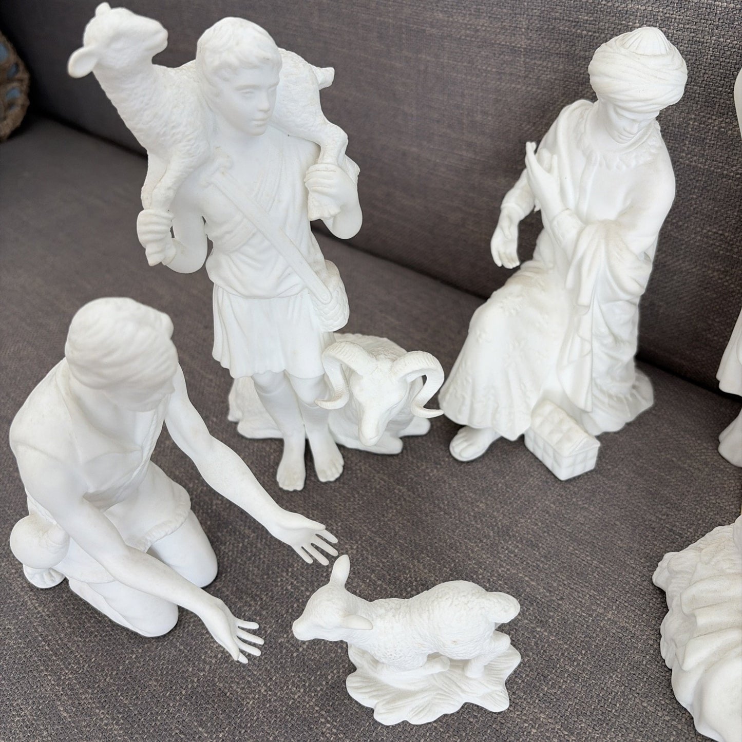 Vintage 1980s LENOX White Bisque The Nativity 14 Pieces Retired