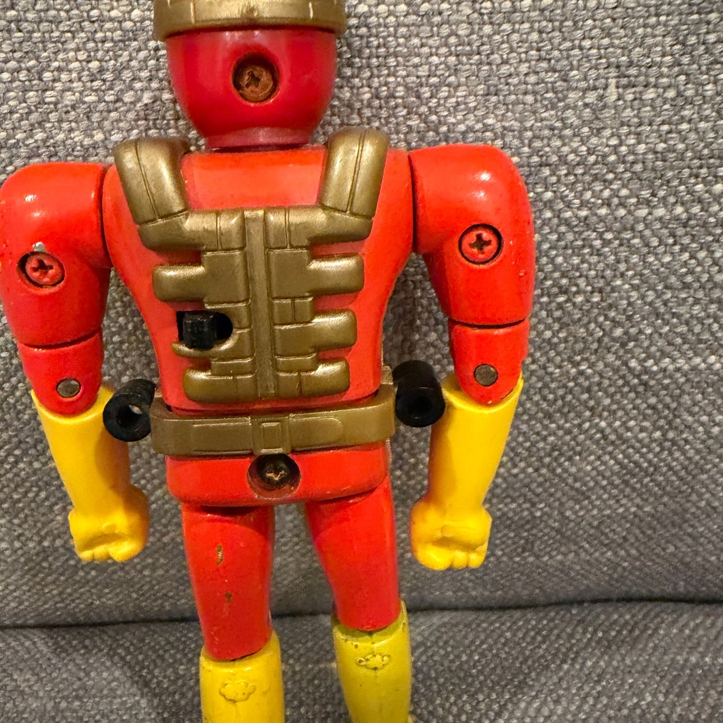 Popy Chogokin Red Vintage Brick Head Super Sentai Figure 5" Tall