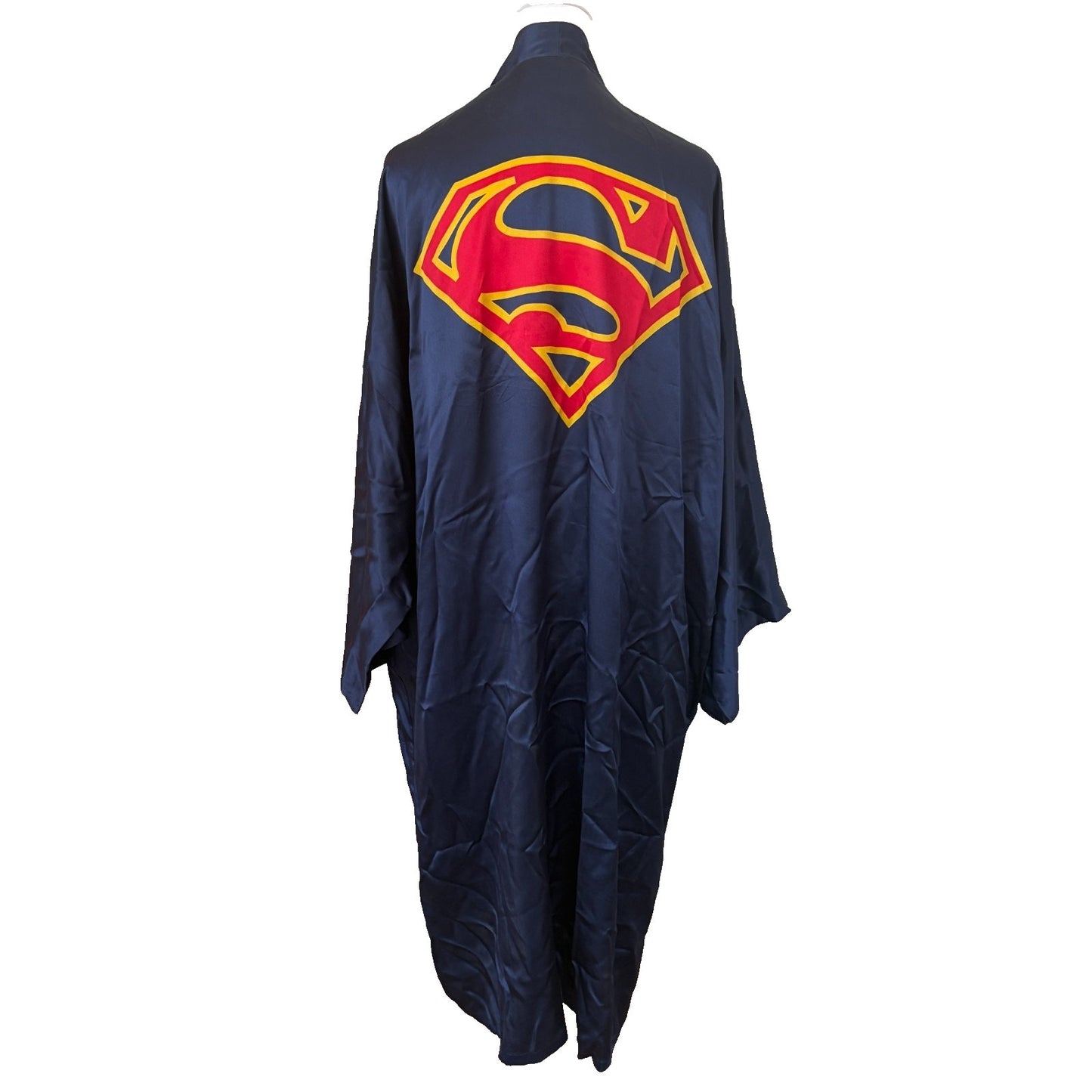 Warner Bros 1996 DC Comics Superman Navy Blue Silk Kimono Robe One Size Mens